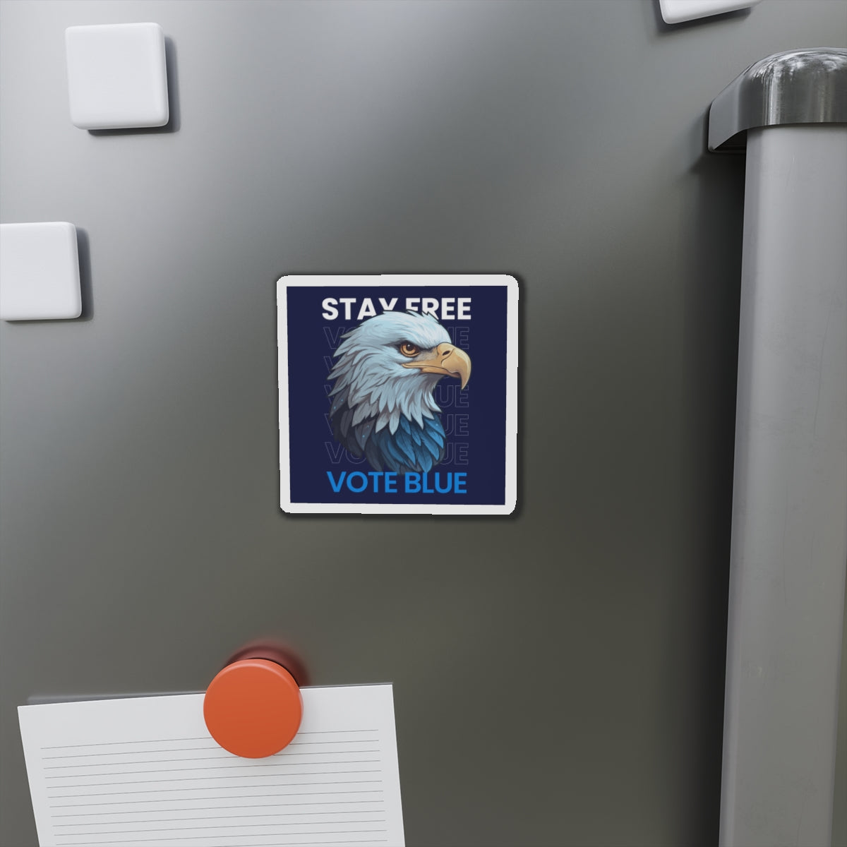Bald Eagle Stay Free Vote Blue Magnet - Patriotic Car Magnet - Harris/Walz 2024 Die-Cut Magnet