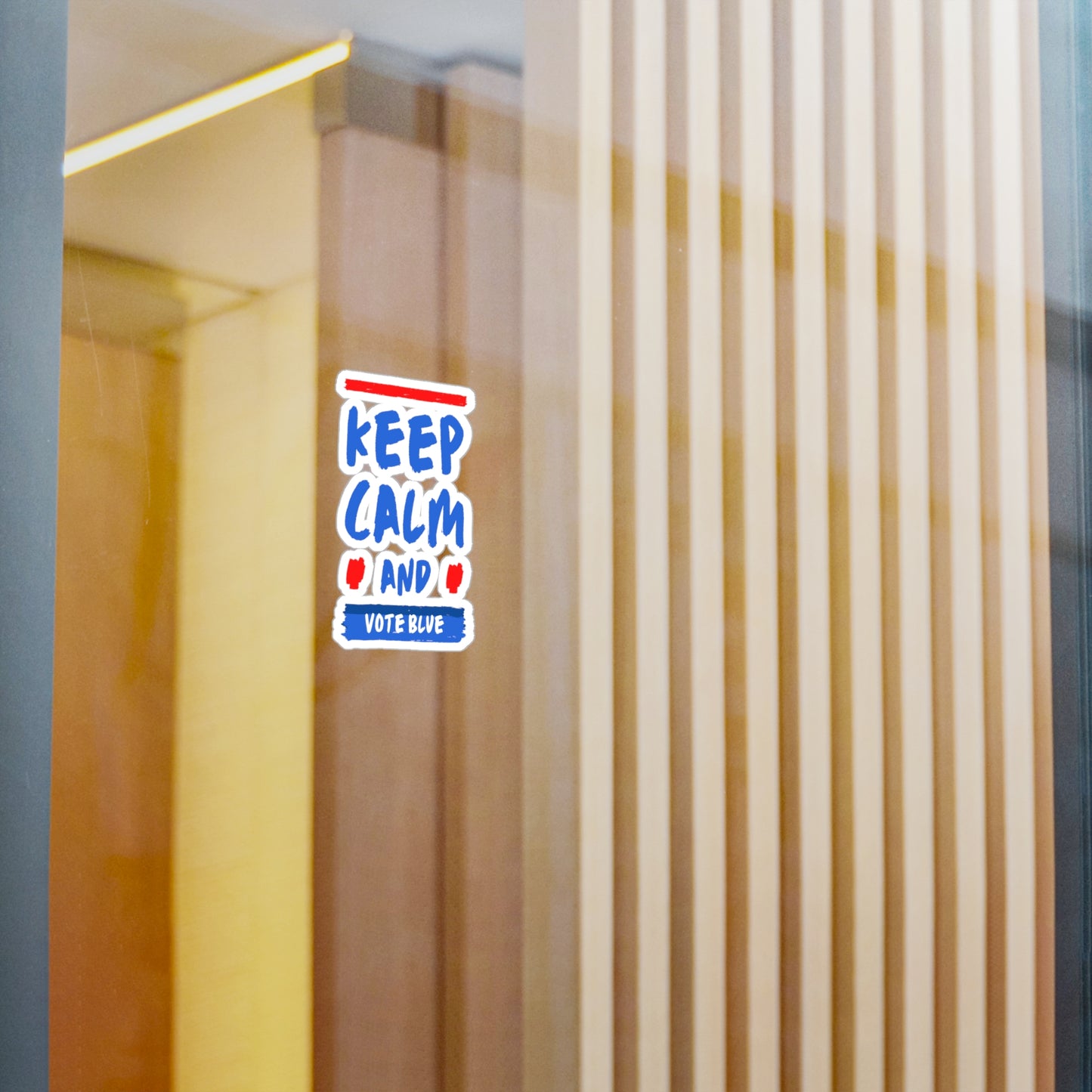 Keep Calm and Vote Blue Kiss-Cut Vinyl Decals - Save Democracy Freedom Decal