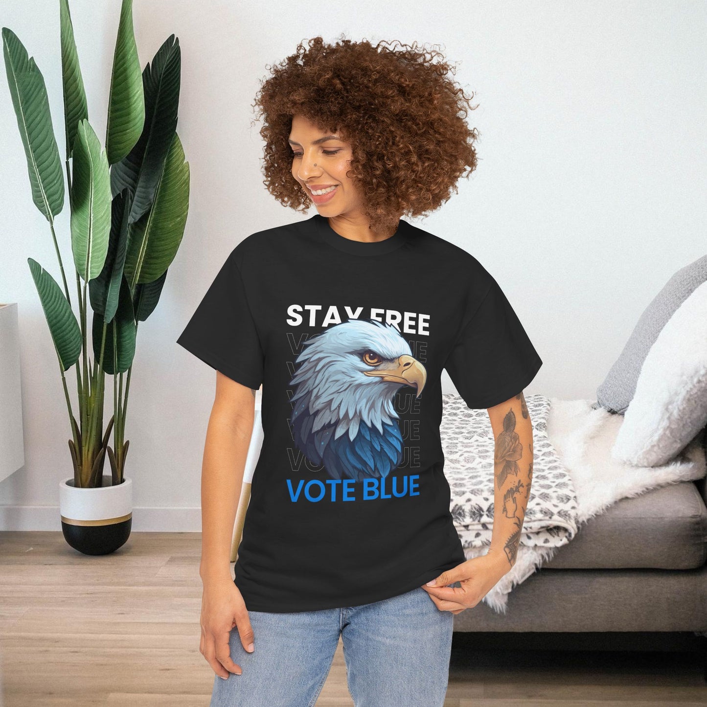 Stay Free Vote Blue Shirt- Freedom Tee- Democrat Presidential Election T-Shirt