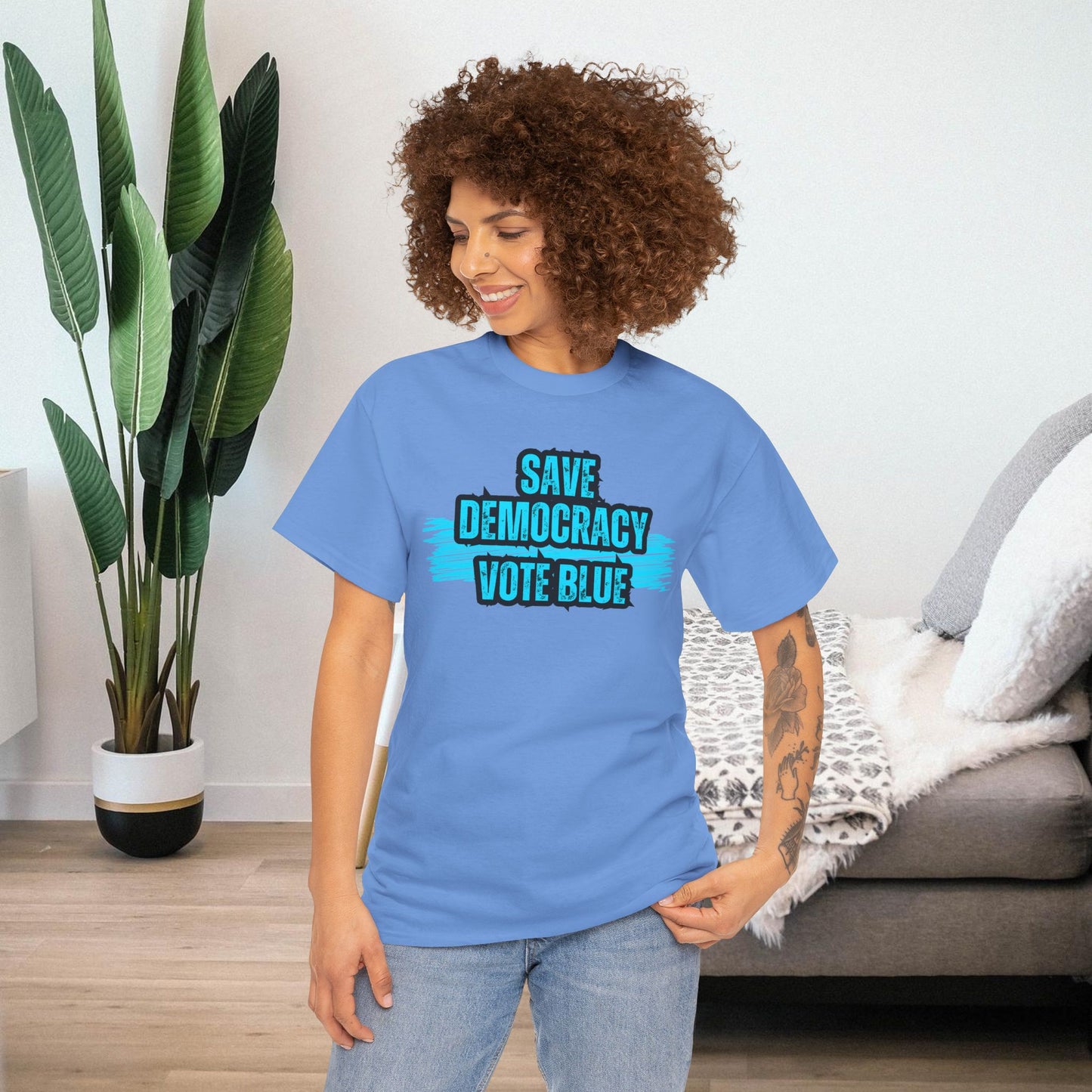 Save Democracy Vote Blue Shirt- Save Democracy Tee- Democrat Presidential Election T-Shirt