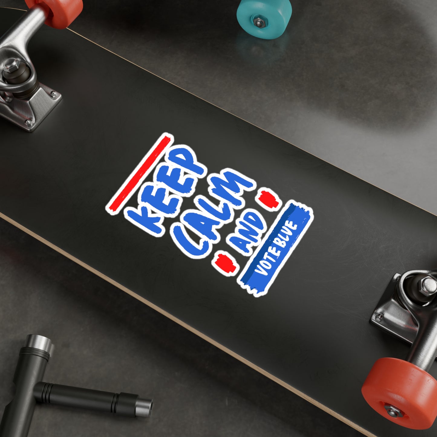 Keep Calm and Vote Blue Kiss-Cut Vinyl Decals - Save Democracy Freedom Decal
