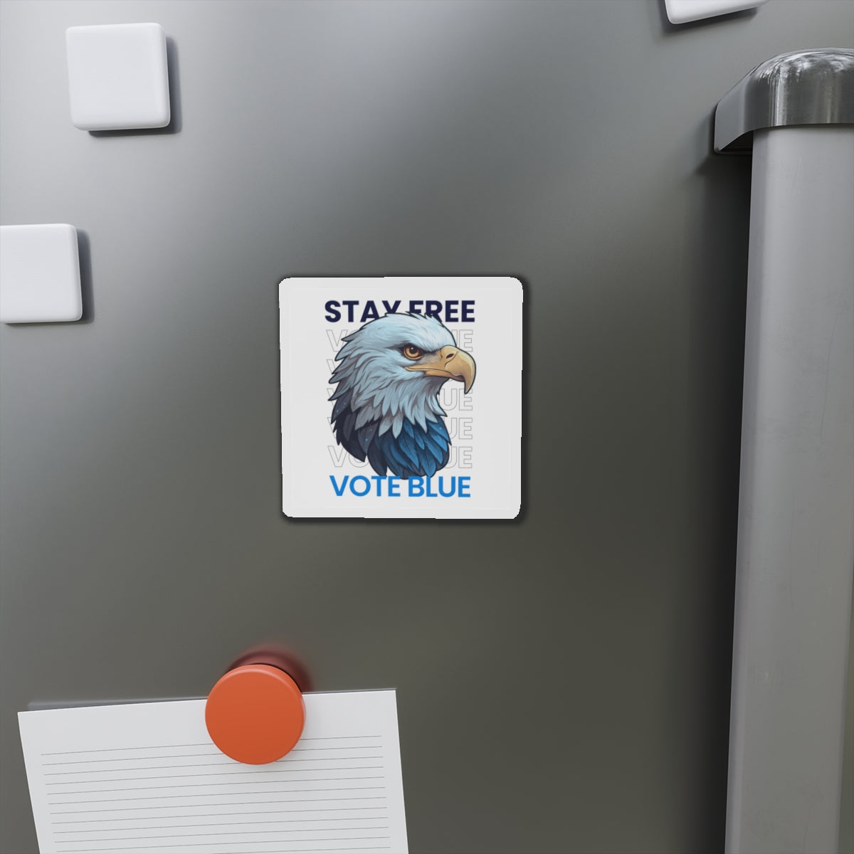 Bald Eagle Stay Free Vote Blue Magnet - Patriotic Car Magnet - Harris/Walz 2024 Die-Cut Magnet