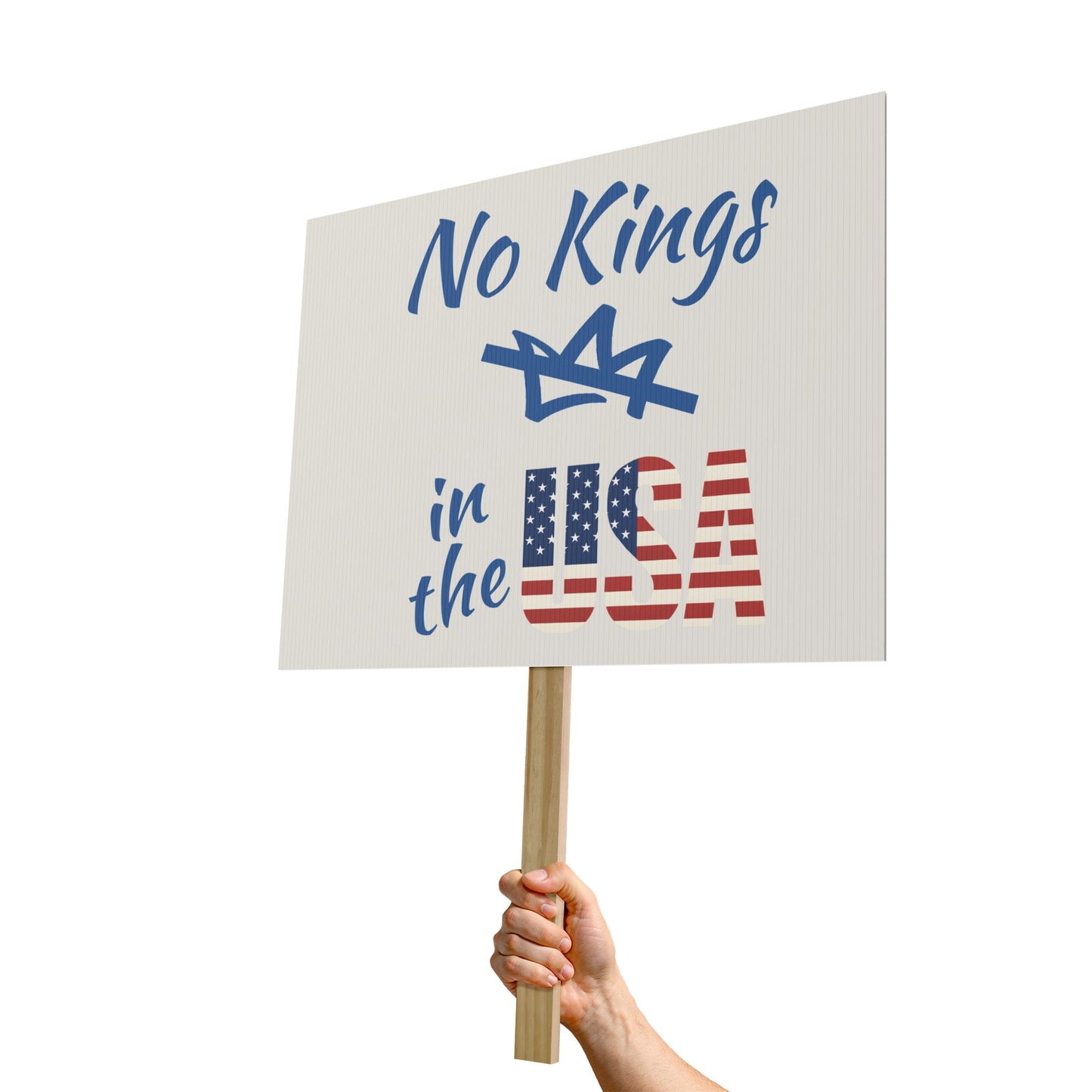 Protest Sign No Kings in the USA Poster Political 18" x 24" Signage Waterproof & Fade Resistant Placard FDT Anti Trump Social Justice Banner