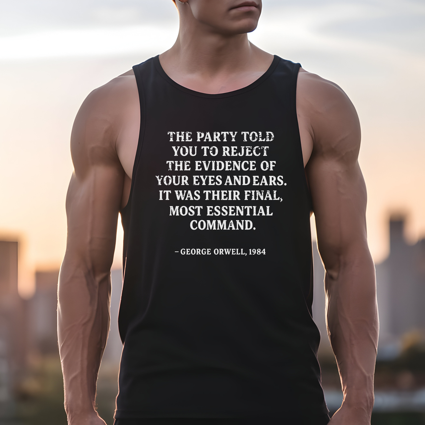 George Orwell's 1984 Protest Tank Top Social Justice Shirt Anti-Trump Merch Anti-Fascism Gear Resistance Activist Tank Top Democrat Apparel