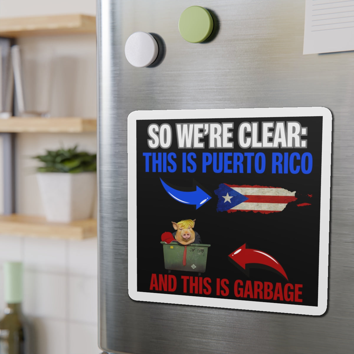 Political Magnet Anti-Trump Merch Puerto Rico Is Not Garbage Car Magnet Political FDT Resist Protest Gear Anti-Fascism Puerto Rican Sign