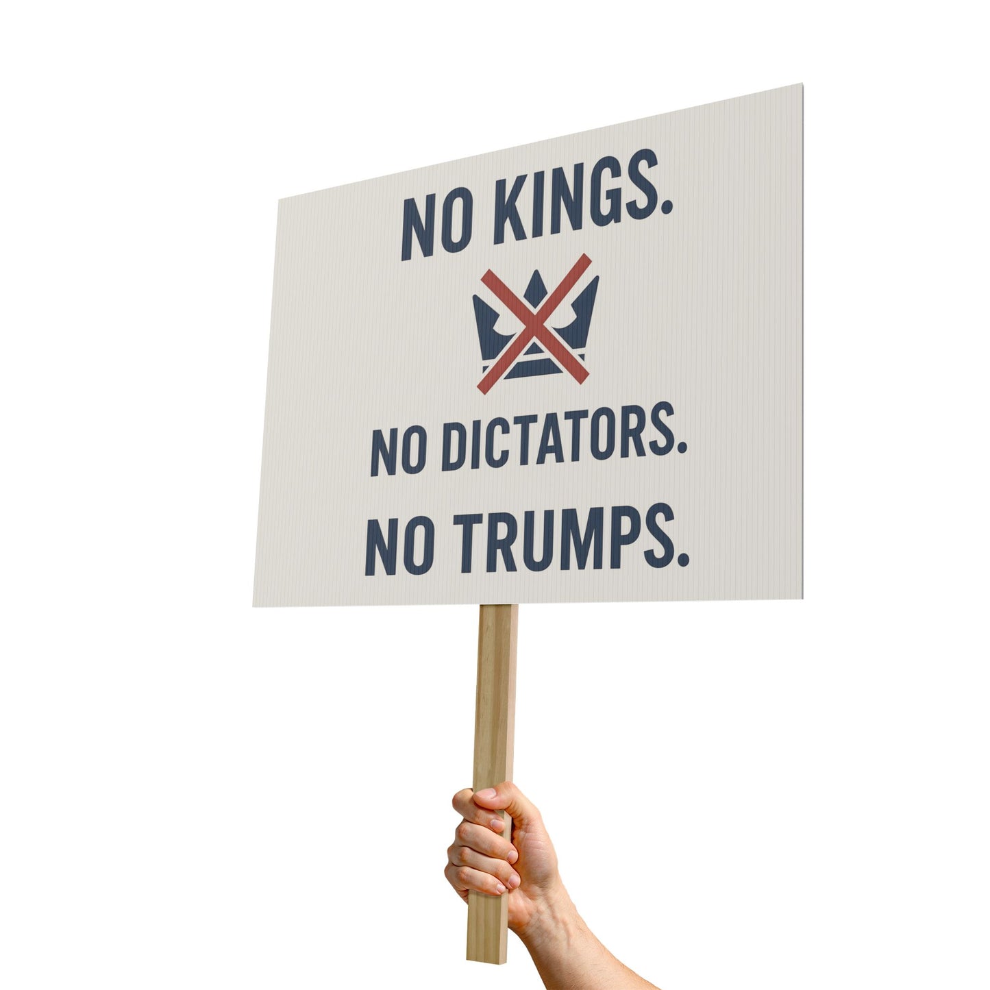 Protest Sign No Kings No Dictators No Trumps Political 18" x 24" Signage Waterproof & Fade Resistant Placard FDT Anti Trump Social Justice