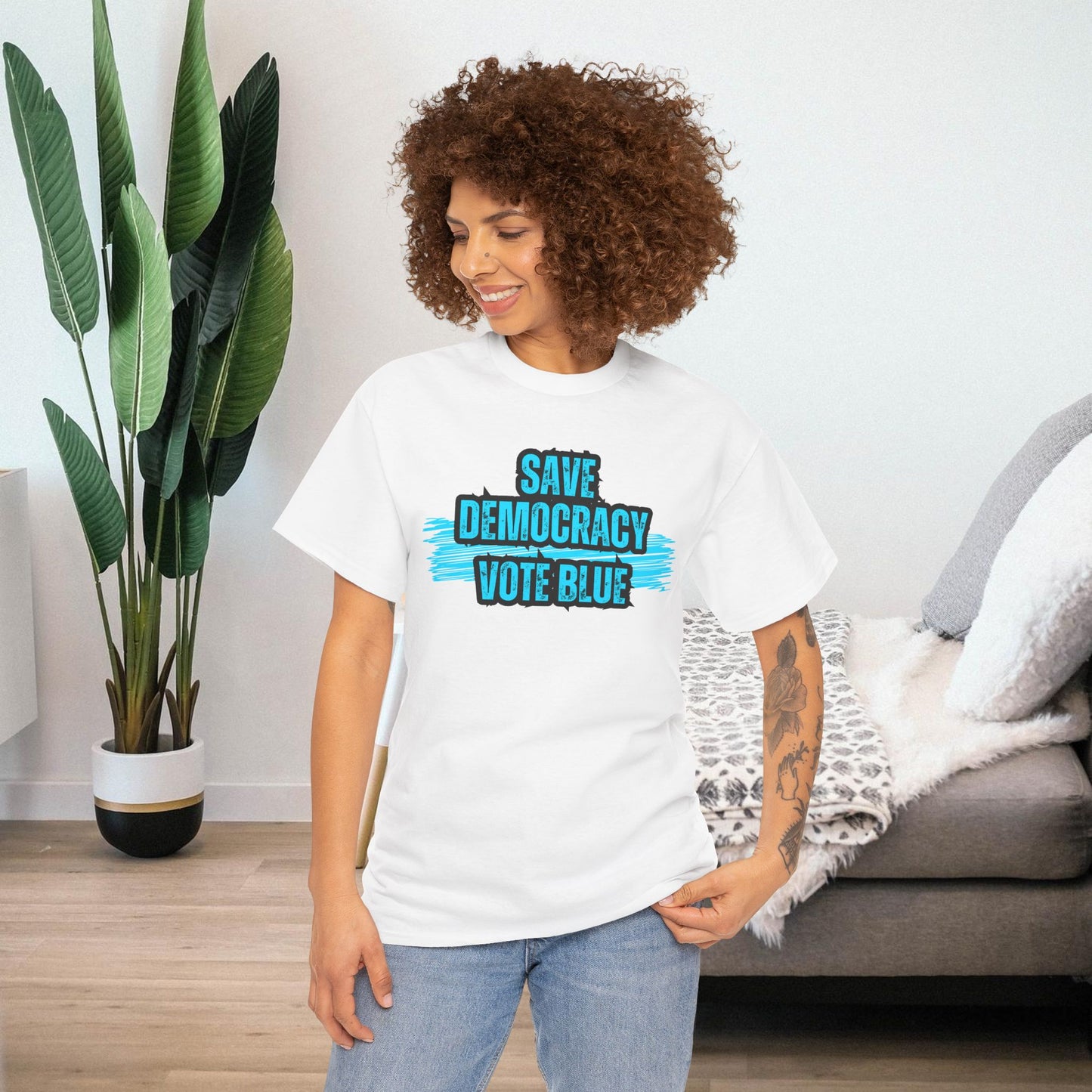 Save Democracy Vote Blue Shirt- Save Democracy Tee- Democrat Presidential Election T-Shirt