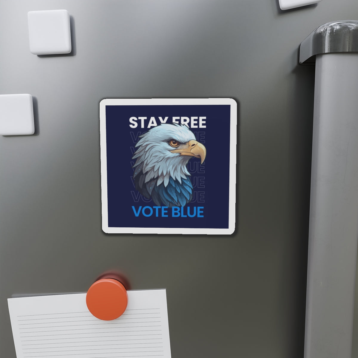 Bald Eagle Stay Free Vote Blue Magnet - Patriotic Car Magnet - Harris/Walz 2024 Die-Cut Magnet
