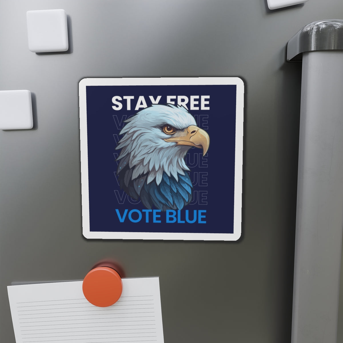 Bald Eagle Stay Free Vote Blue Magnet - Patriotic Car Magnet - Harris/Walz 2024 Die-Cut Magnet
