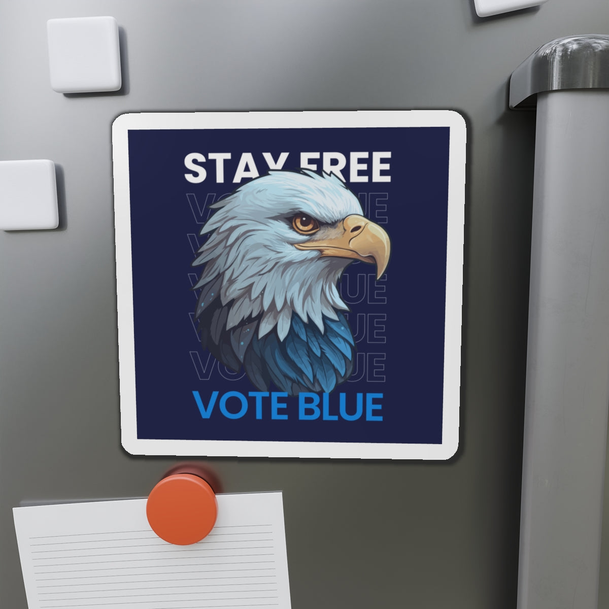 Bald Eagle Stay Free Vote Blue Magnet - Patriotic Car Magnet - Harris/Walz 2024 Die-Cut Magnet