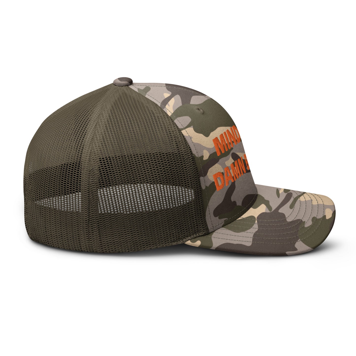 Mind Your Damn Business Camouflage Trucker Hat- Vote Blue Save Democracy Hat- Democrat Presidential Election Cap