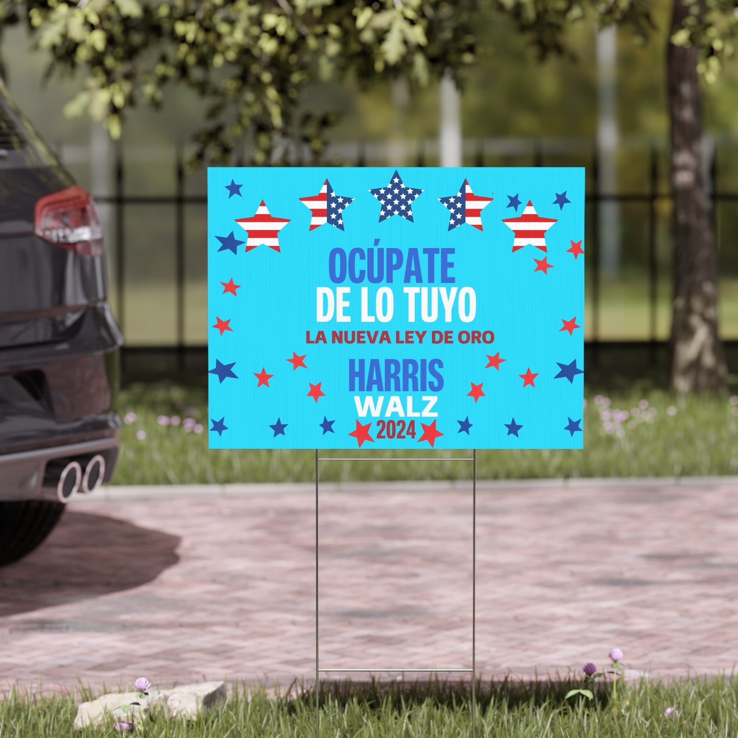 Ocúpate De Lo Tuyo Yard Sign - Harris/Walz 2024 Sign in Spanish - Patriotic Election Political Decor