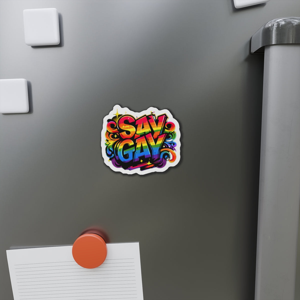 Just Say Gay LGBT Car Magnet for Fridge LGBTQ Magnetic Sign Queer Lesbian Bisexual Transgender Gay Pride Merch LGBTQIA Political Decal
