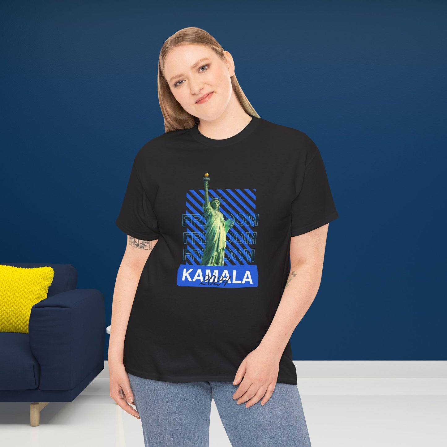 Statue of Liberty Kamala 2024 Freedom Shirt- Vote Blue T-Shirt- Democrat Presidential Election T-Shirt- Save Democracy Shirt