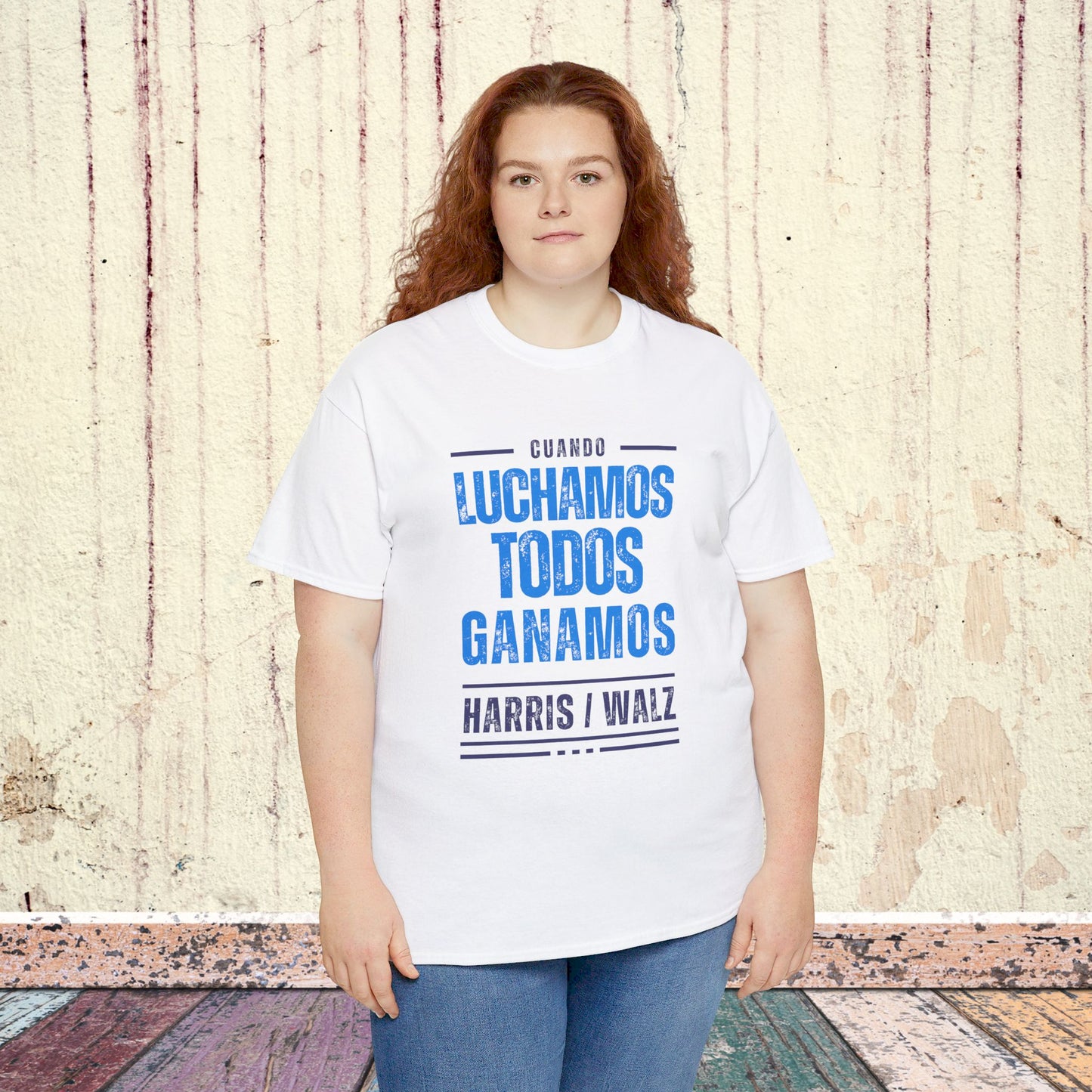 Cuando Luchamos Todos Ganamos Shirt- When We Fight We Win Tee in Spanish-  Latinx for Harris Democrat Presidential Election T-Shirt