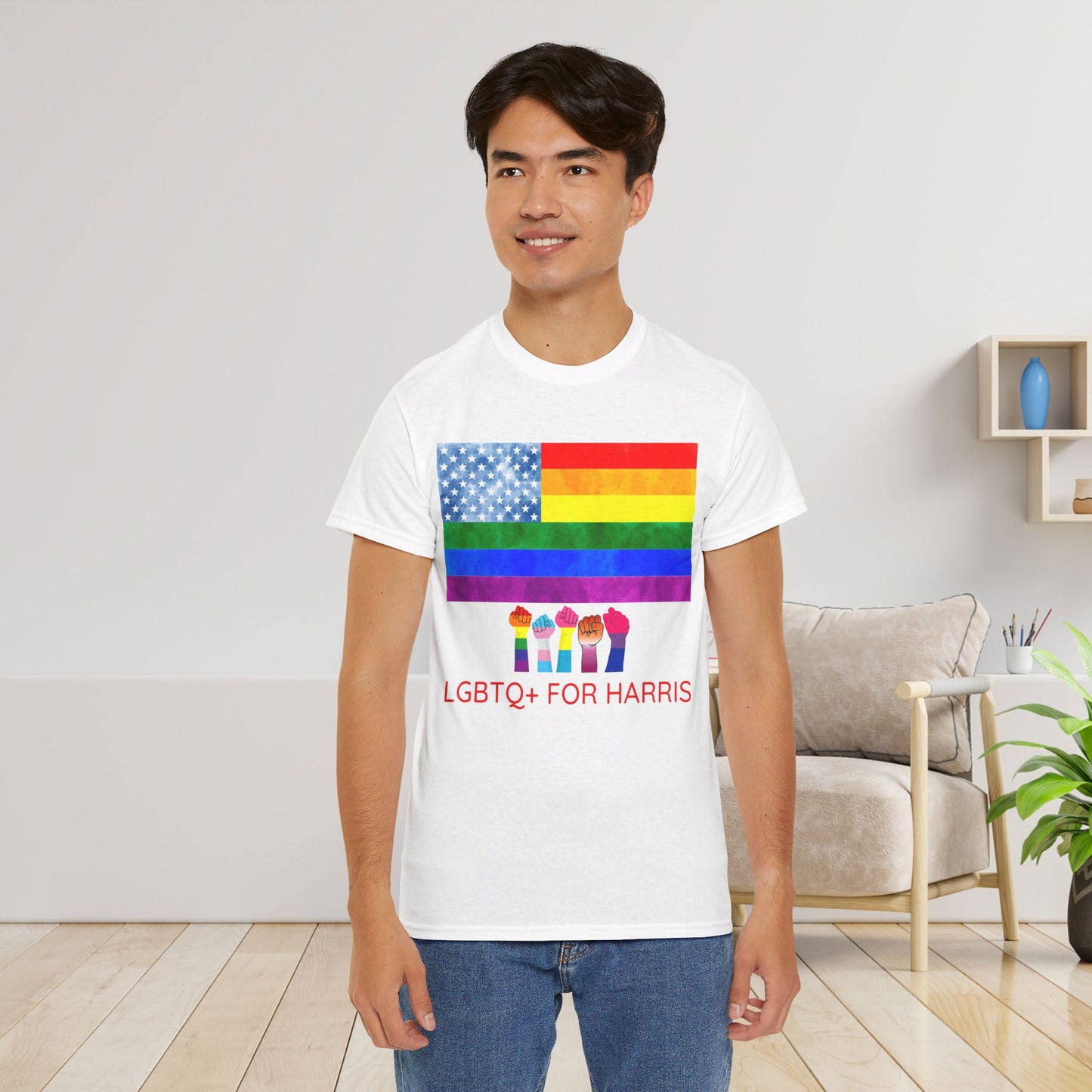 LGBTQ+ for Harris Shirt- Queer for Harris Tee-  Democrat Presidential Election T-Shirt