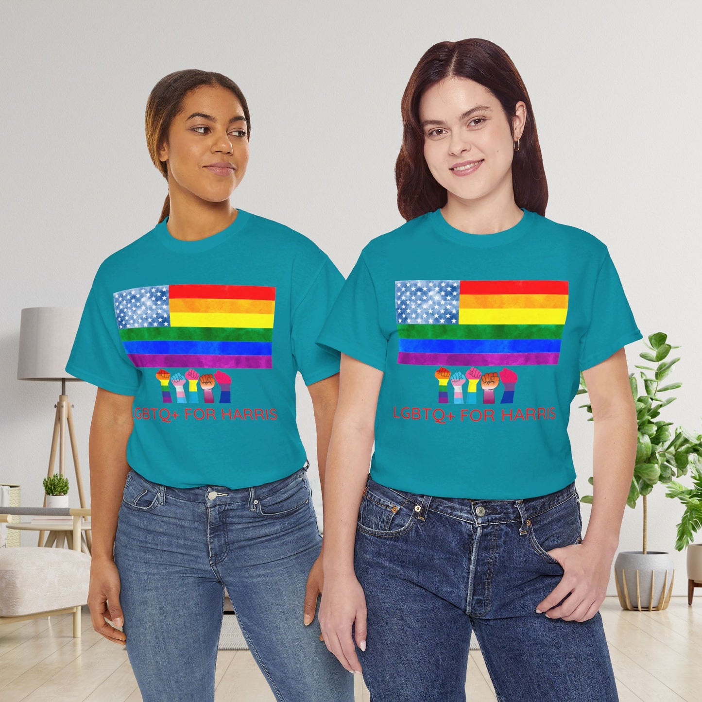 LGBTQ+ for Harris Shirt- Queer for Harris Tee-  Democrat Presidential Election T-Shirt