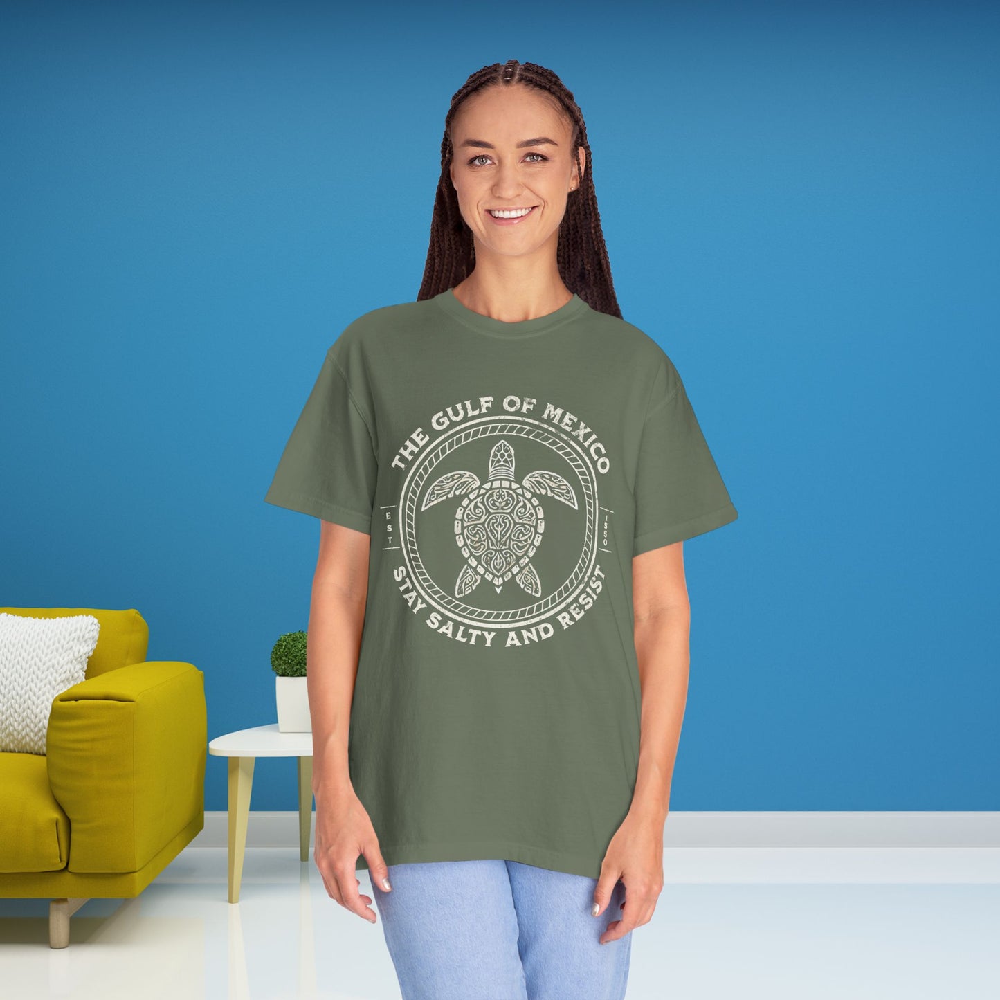 Gulf of Mexico Tee Stay Salty and Resist T-Shirt Social Justice Shirt Comfort Colors Resistance Anti Trump Protest Tribal Democrat Apparel
