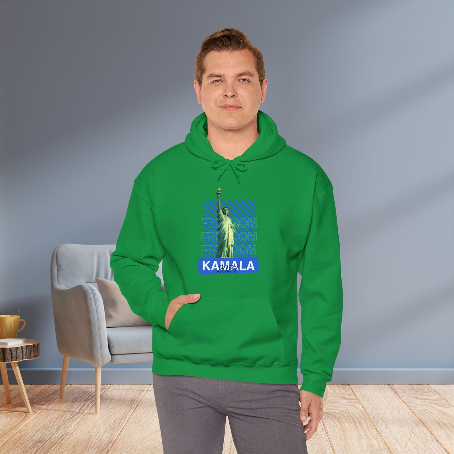 Freedom Kamala 2024 Hooded Sweatshirt - Statue of Liberty Freedom Hoodie - Pullover Hoodie