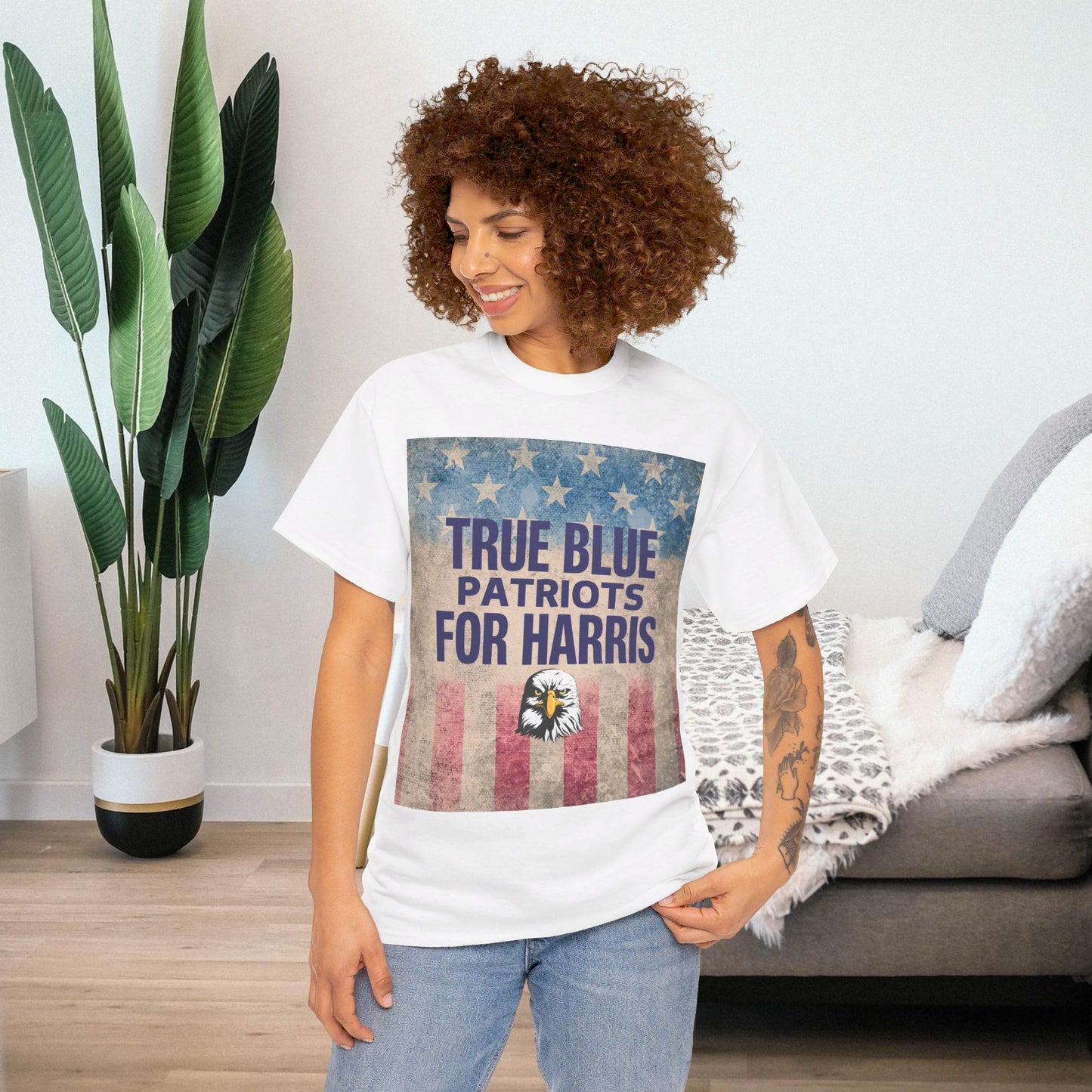 True Blue Patriots for Harris Shirt- Save Democracy Tee- Democrat Presidential Election T-Shirt