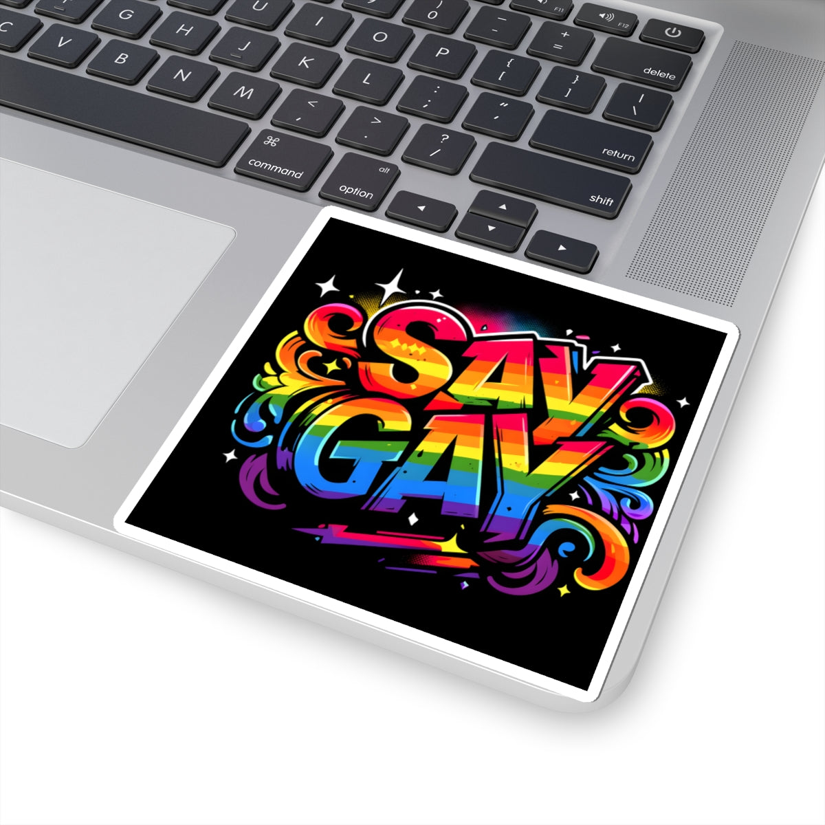Just Say Gay LGBT Water Bottle Sticker for Laptop LGBTQ Decal Queer Lesbian Bisexual Transgender Gay Pride Merch LGBTQIA Political Adhesive