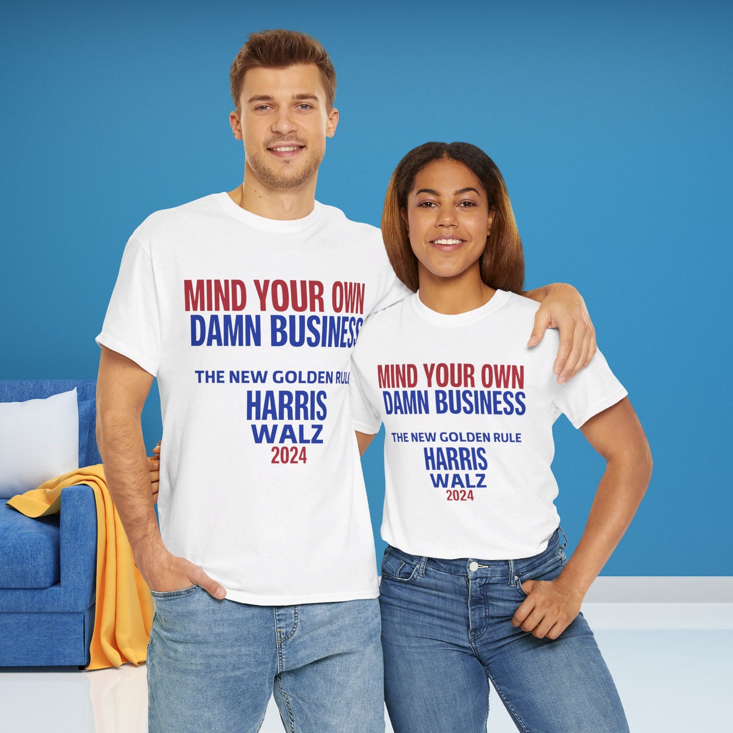 Mind Your Own Damn Business Shirt- Harris Walsh Tee-  Democrat Presidential Election T-Shirt