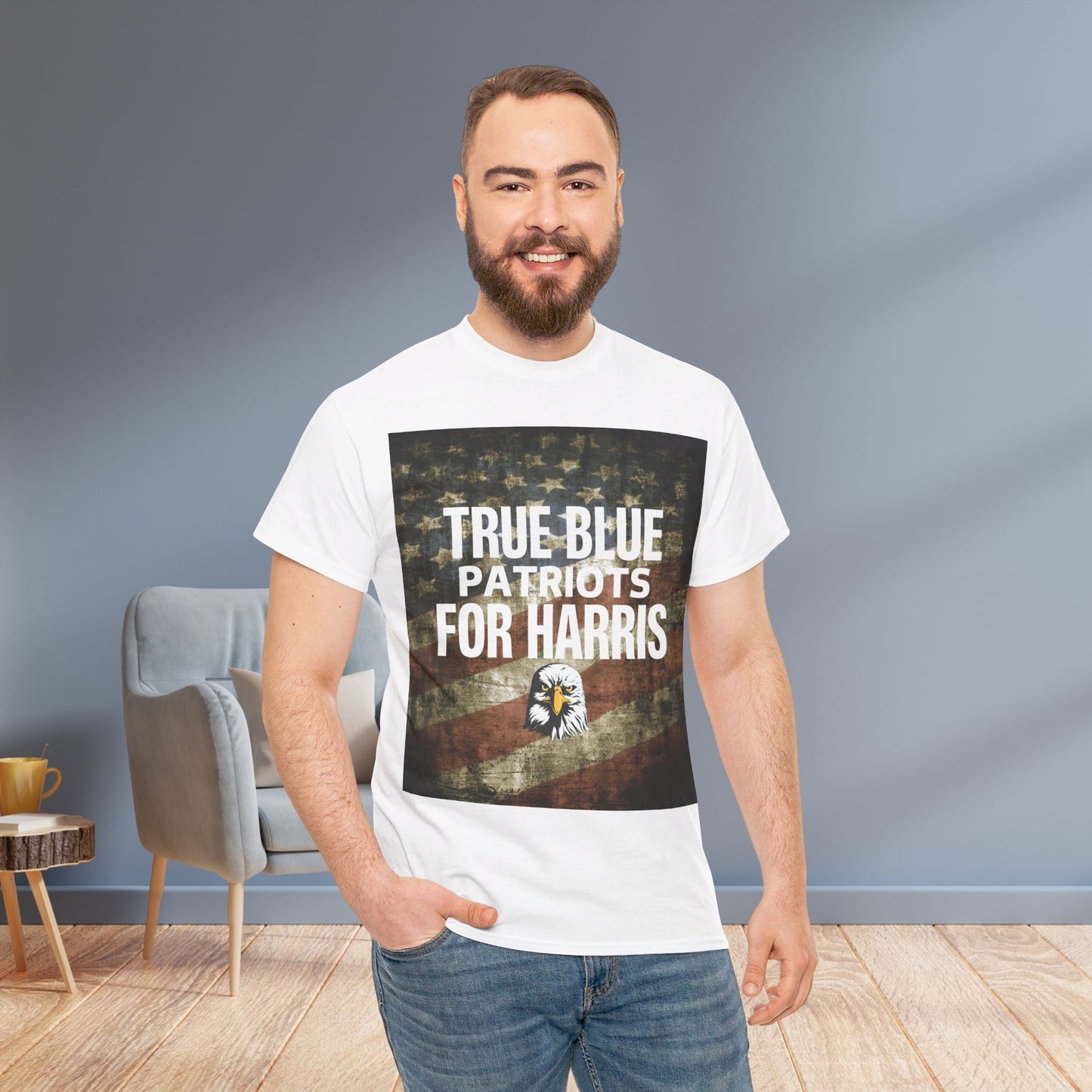 True Blue Patriots for Harris Shirt- Save Democracy Tee- Democrat Presidential Election T-Shirt