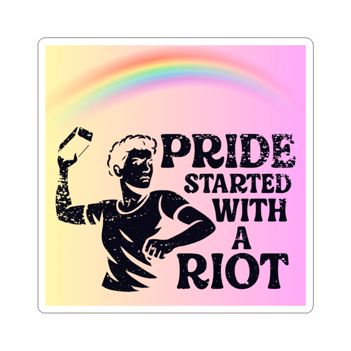 Stonewall Protest LGBT Water Bottle Sticker Laptop LGBTQ Decal Queer Lesbian Bisexual Transgender Gay Pride Merch LGBTQIA Political Adhesive