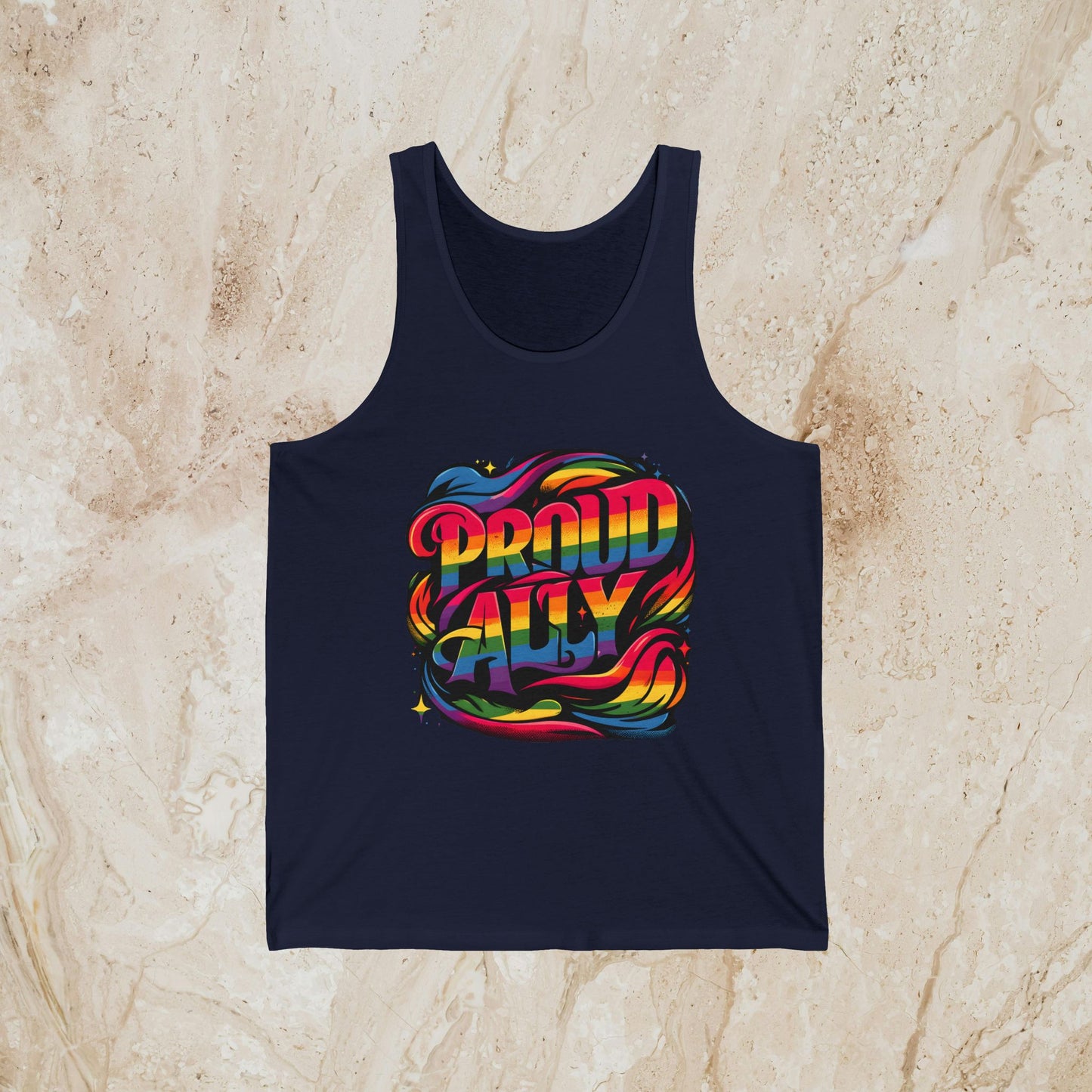 Proud Straight Ally Gay Pride Tank Top Proud Straight Supporter Bella + Canvas Cotton LGBTQIA Unisex Tanks LGBTQ Pride Shirt