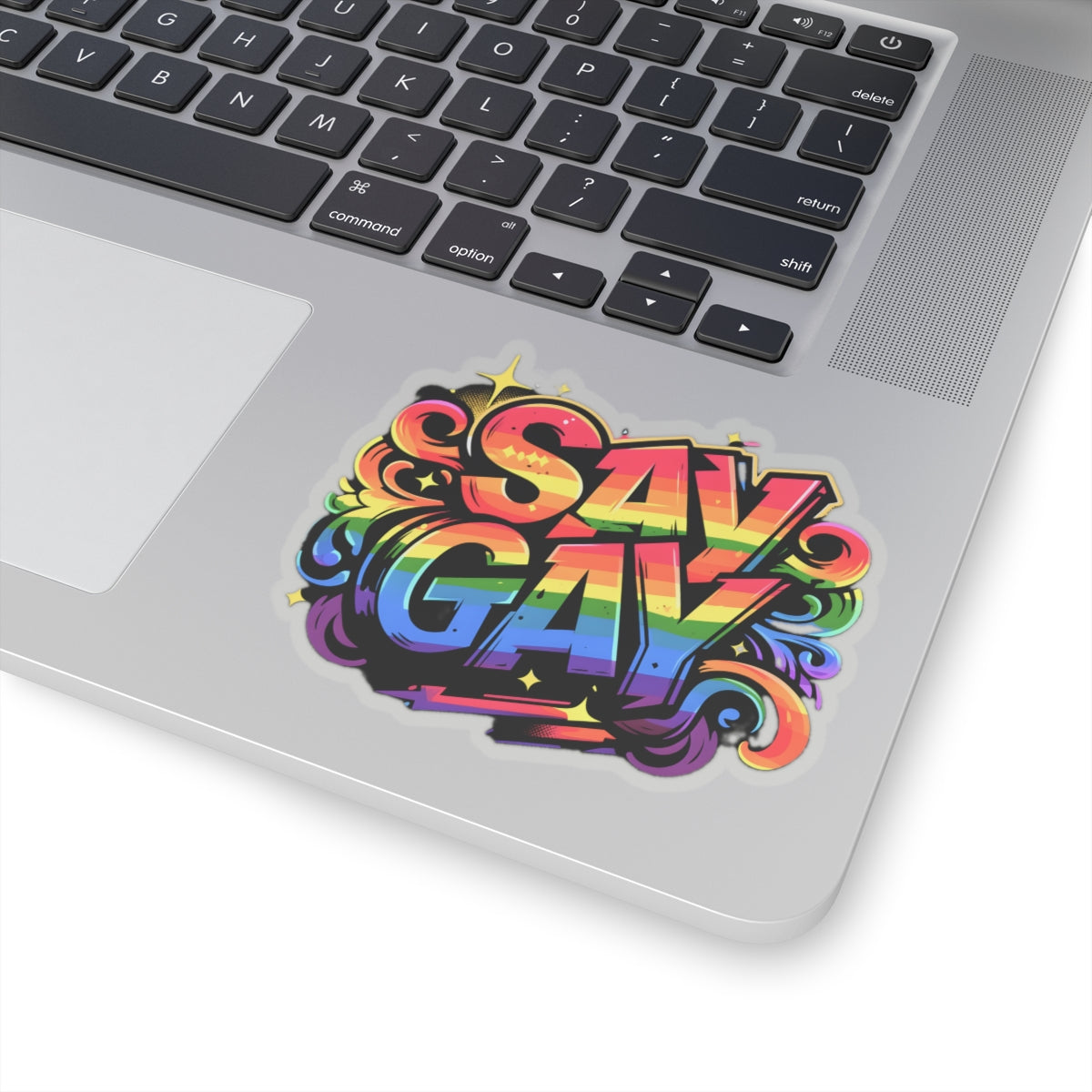 Just Say Gay LGBT Water Bottle Sticker for Laptop LGBTQ Decal Queer Lesbian Bisexual Transgender Gay Pride Merch LGBTQIA Political Adhesive