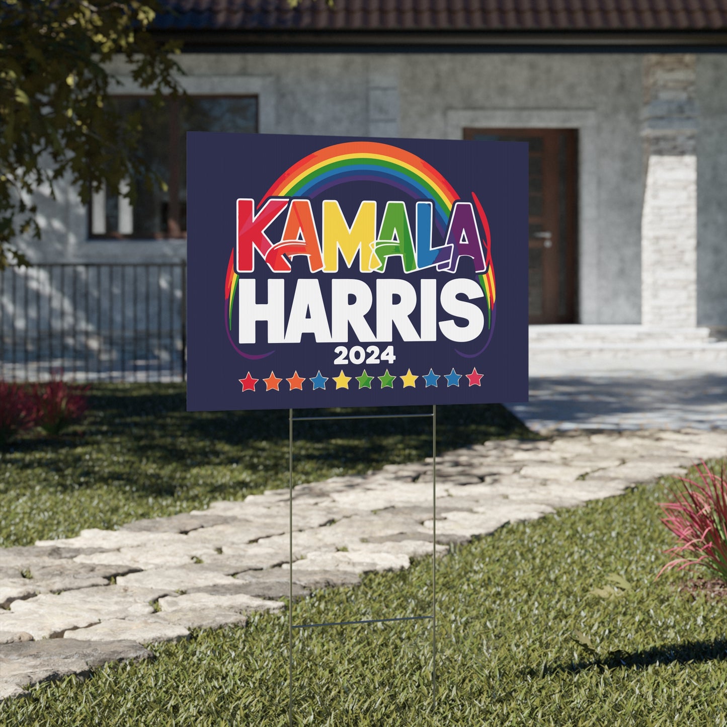 Kamala Harris Yard Sign - LGBTQ+ For Harris Sign - Patriotic Election Political Decor