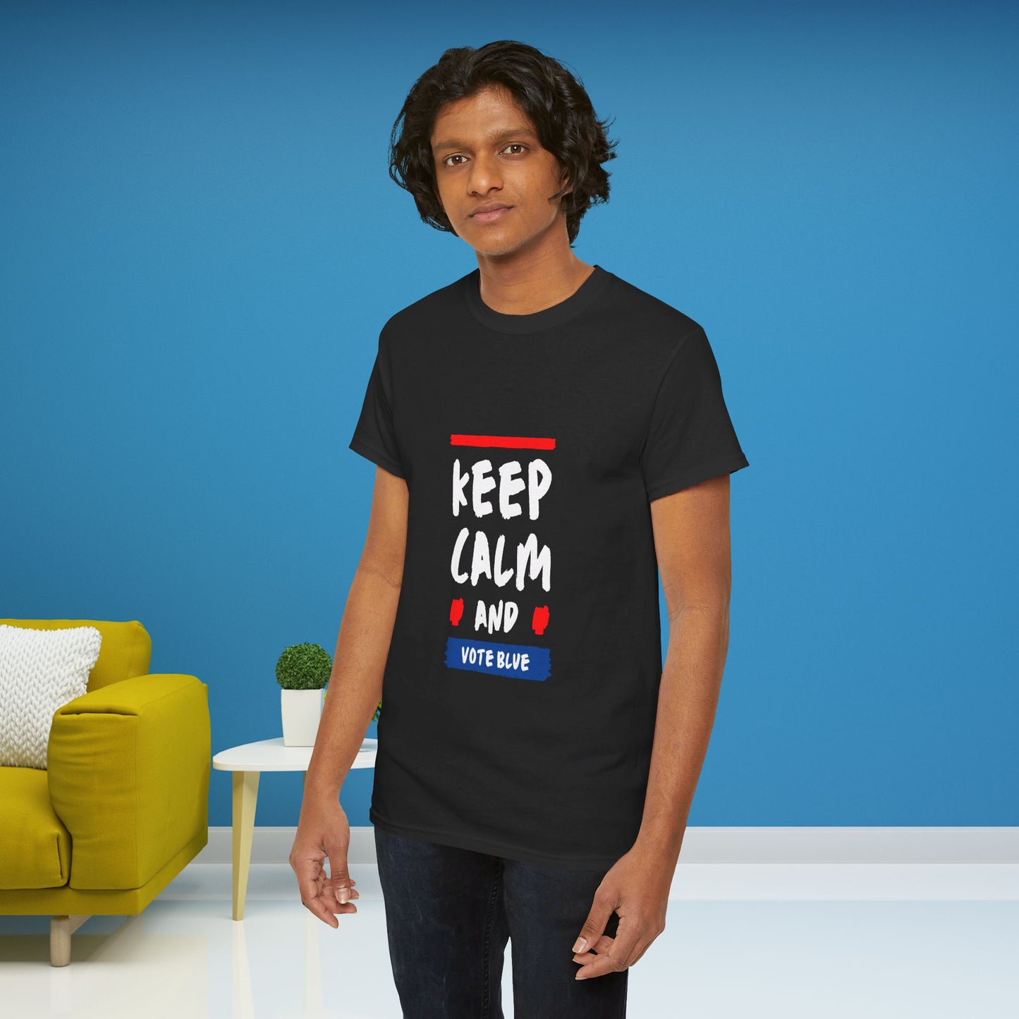 Keep Calm and Vote Blue Shirt- Save Democracy Tee- Democrat Presidential Election T-Shirt