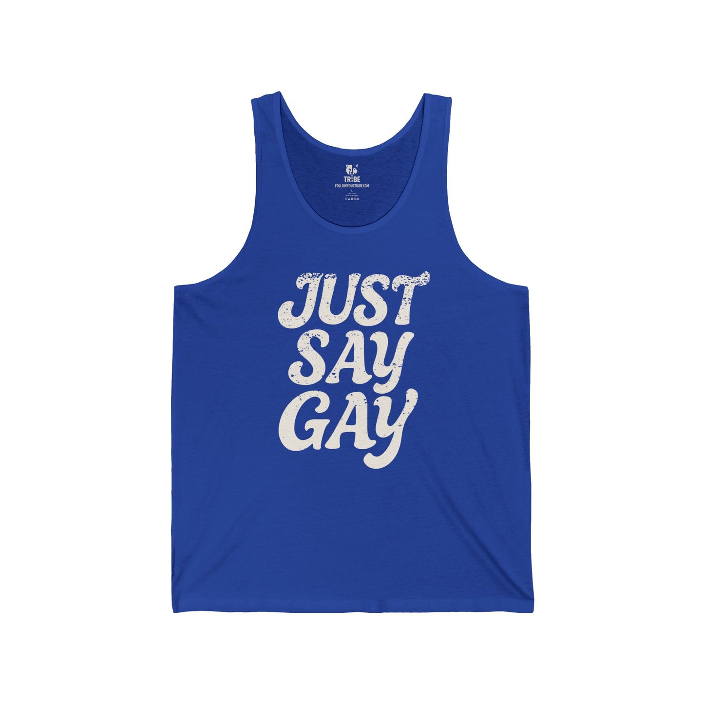 Just Say Gay Protest Tank Top Social Justice Shirt LGBTQ Tank Anti-Fascism Gear Resist Top Queer Gay Lesbian Bisexual Transgender Apparel