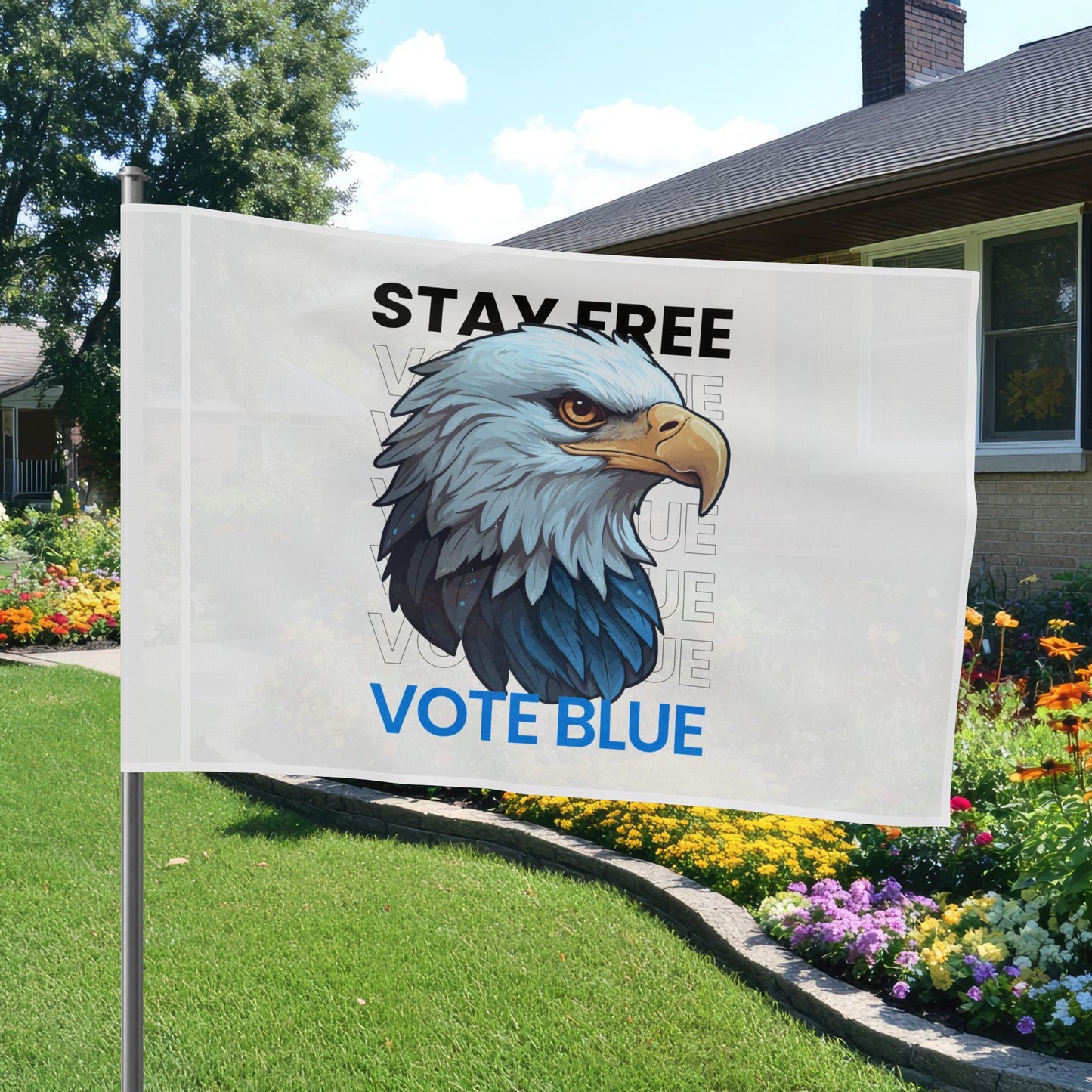 Stay Free Vote Blue Freedom Flag - Save Democracy Flag