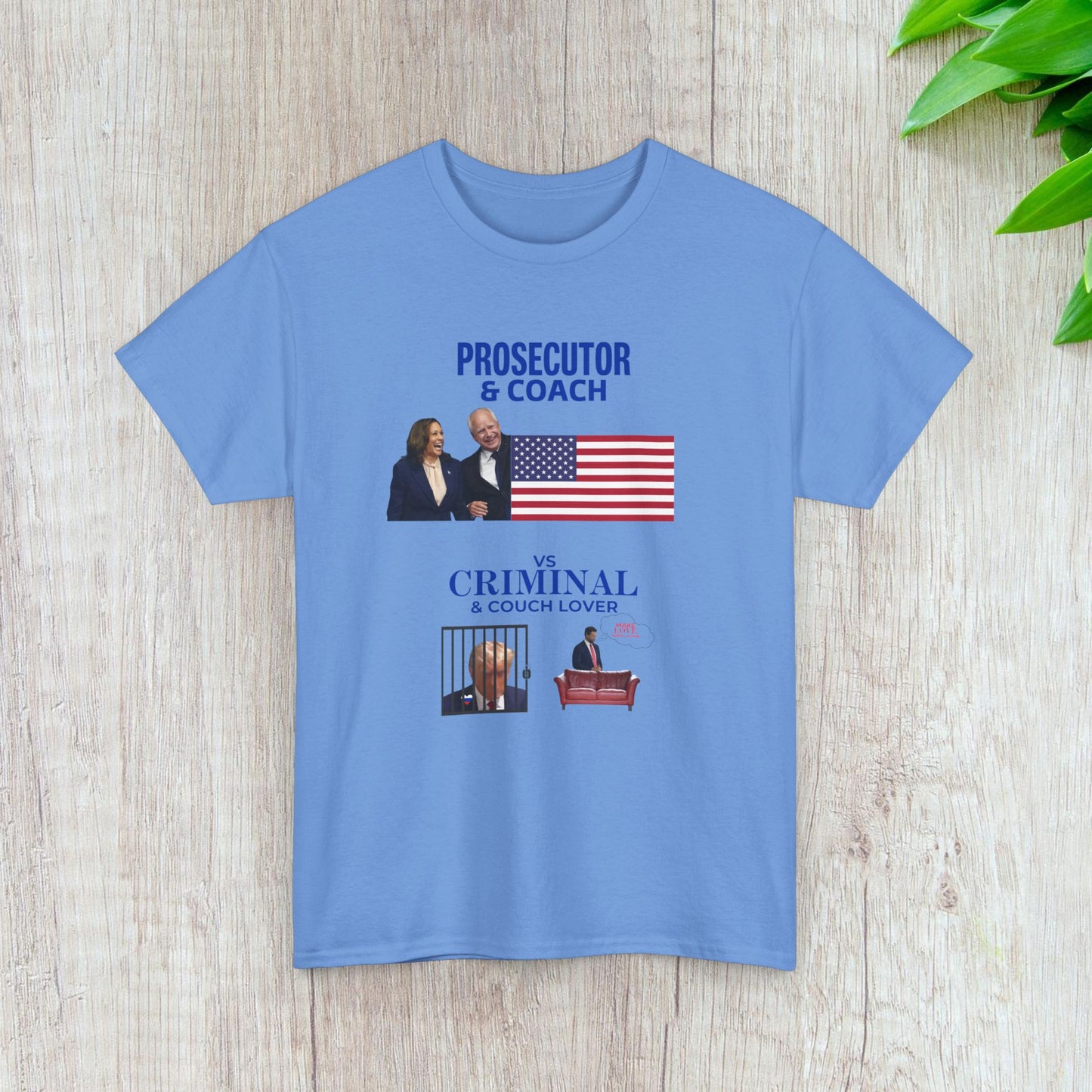 Prosecutor & Coach vs Criminal & Couch Lover Shirt- Harris Walz Tee-  Democrat Presidential Election T-Shirt