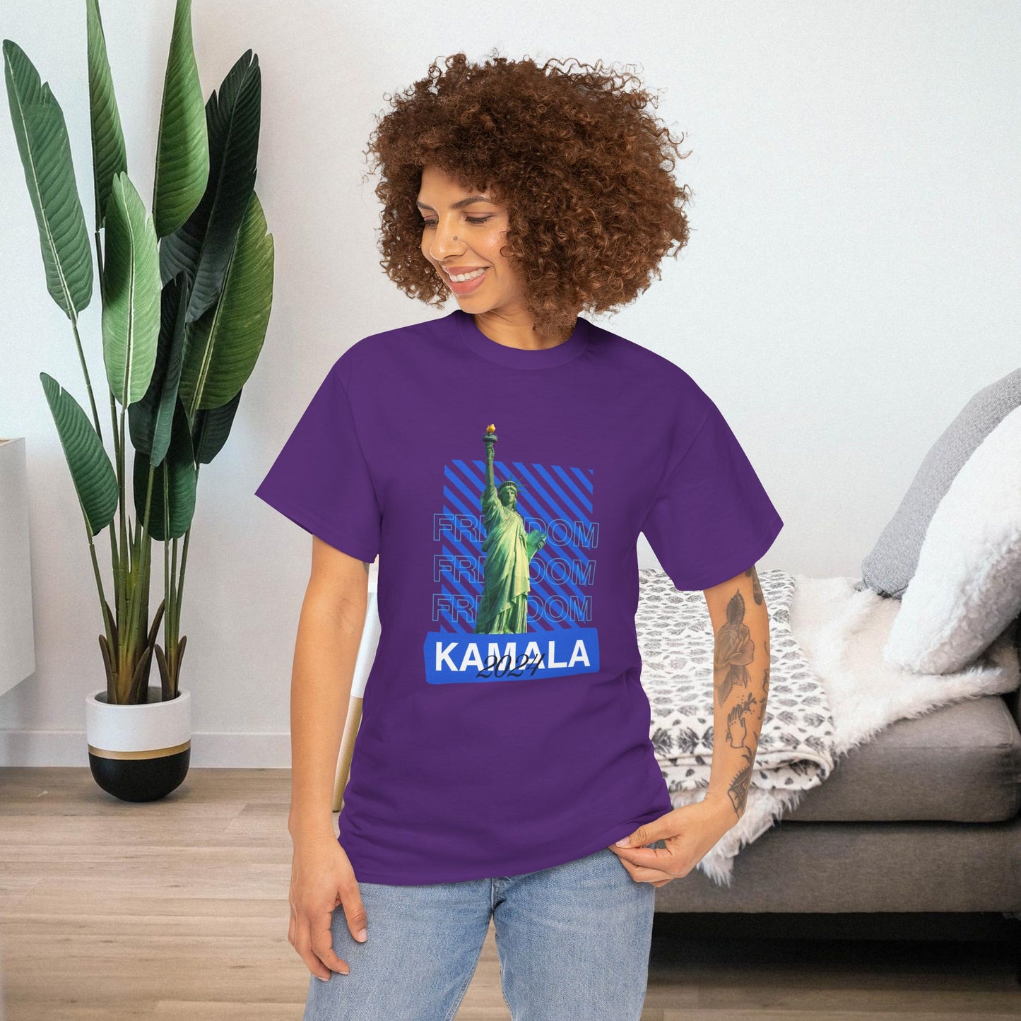 Statue of Liberty Kamala 2024 Freedom Shirt- Vote Blue T-Shirt- Democrat Presidential Election T-Shirt- Save Democracy Shirt