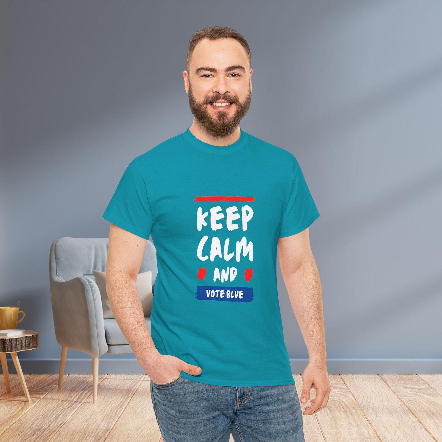 Keep Calm and Vote Blue Shirt- Save Democracy Tee- Democrat Presidential Election T-Shirt