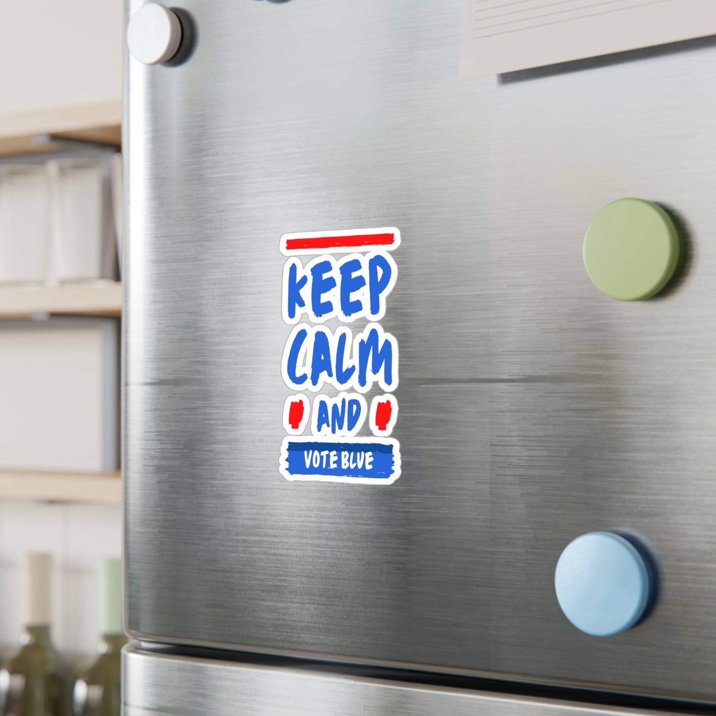 Keep Calm and Vote Blue Kiss-Cut Vinyl Decals - Save Democracy Freedom Decal