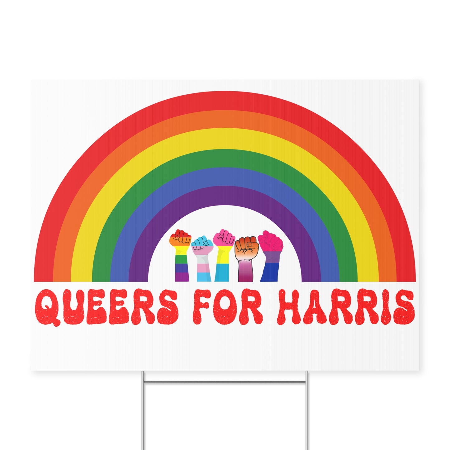 Queers For Harris Sign - Kamala Harris Yard Sign - Patriotic Election Political Decor