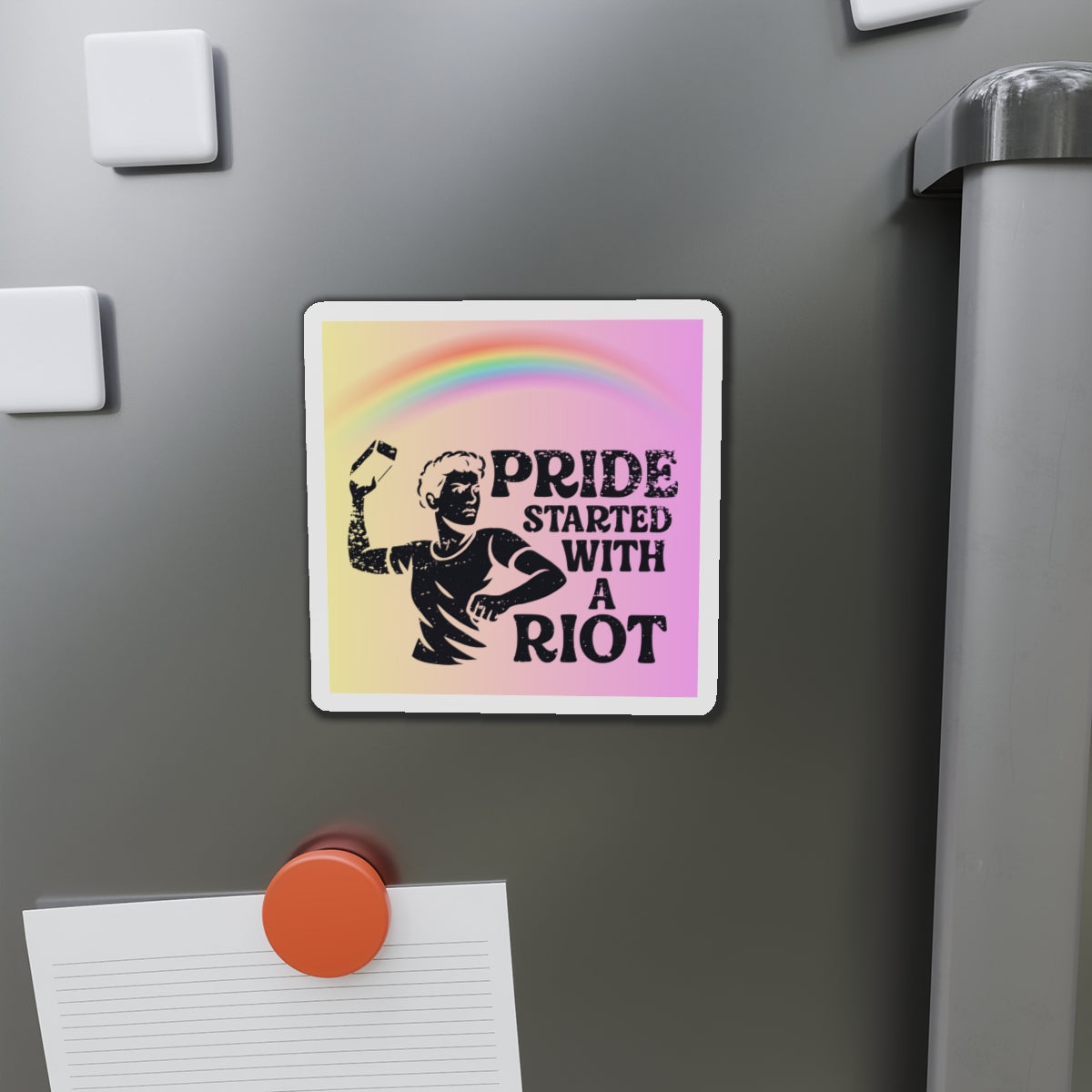 Stonewall Protest LGBTQ Political Magnet for Fridge Gay Pride Merch LGBT Car Magnetic Sign Lesbian Bisexual Transexual Queer Political Decal