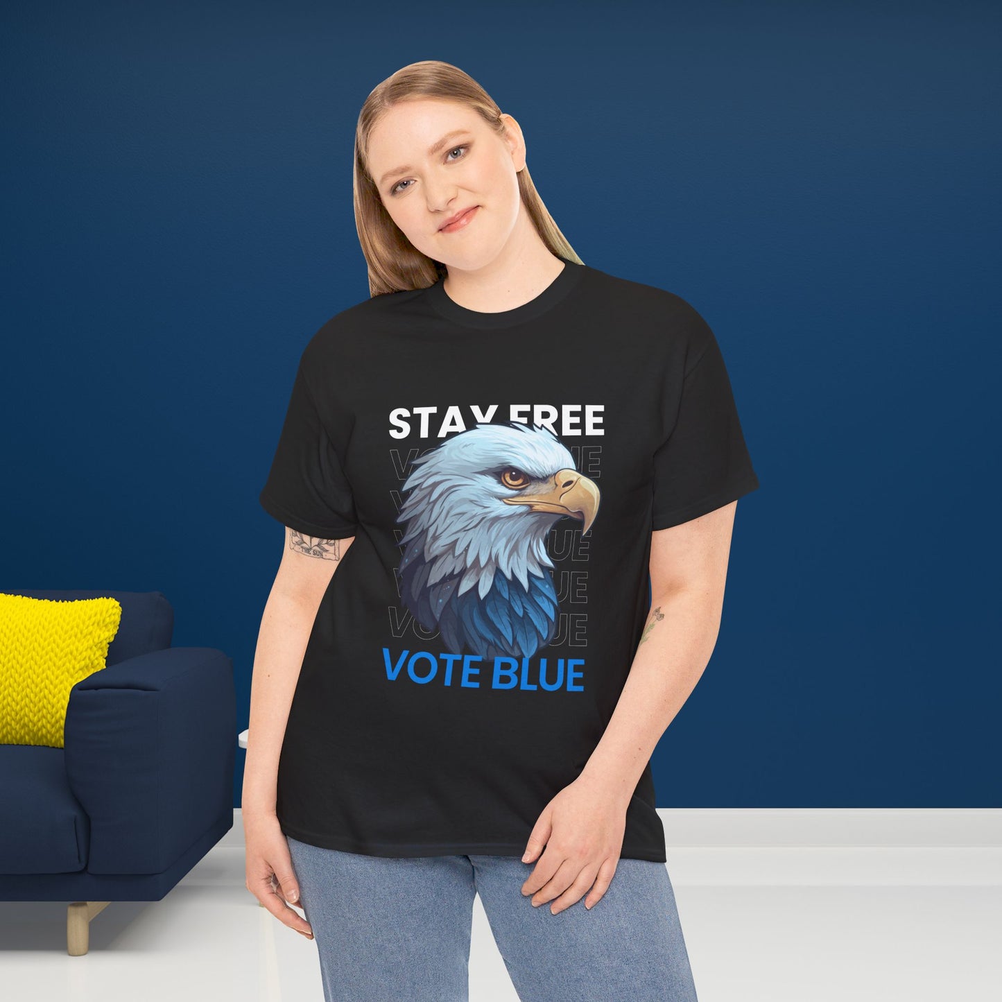 Stay Free Vote Blue Shirt- Freedom Tee-  Democrat Presidential Election T-Shirt