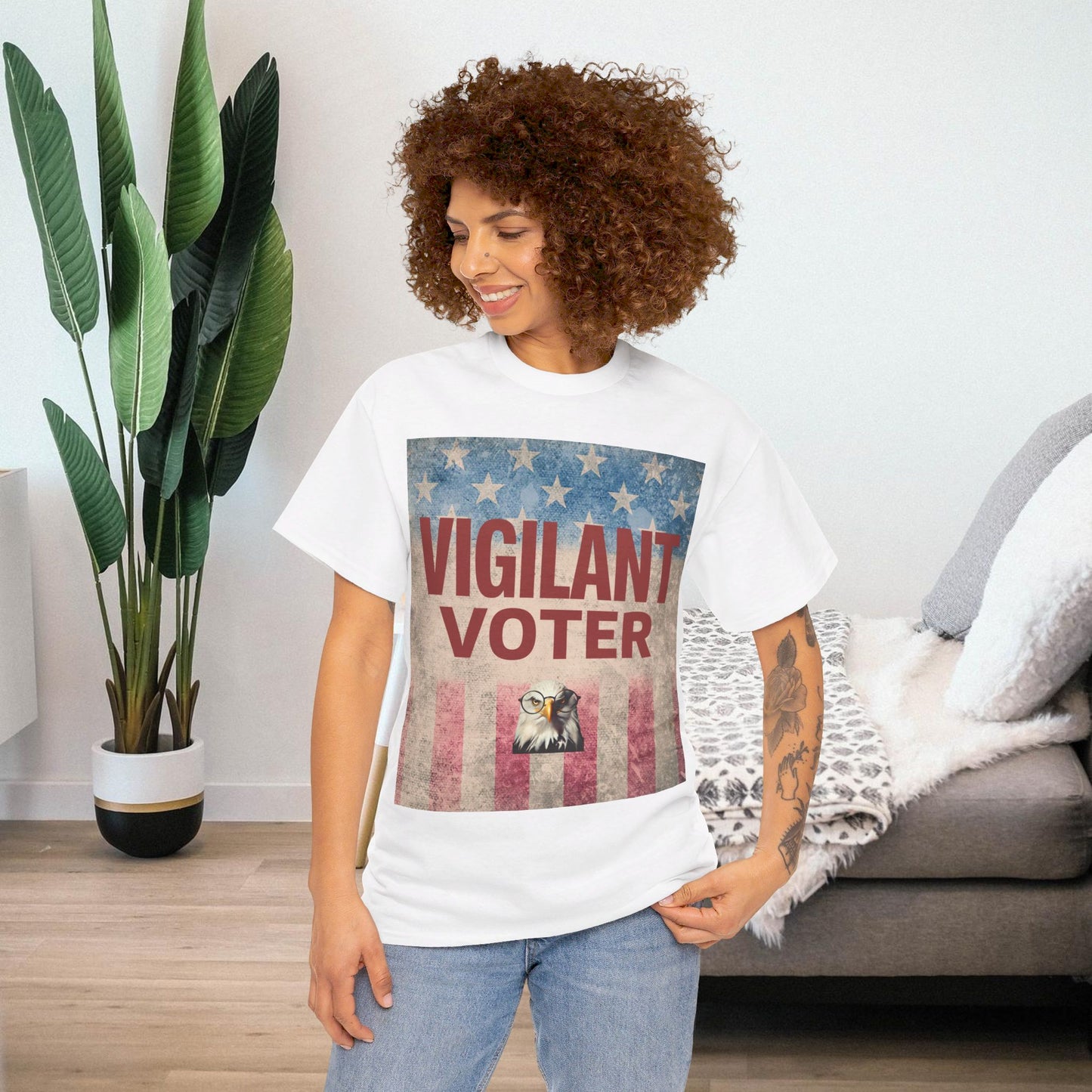 Vigilant Voter Shirt- Vote Blue Save Democracy Tee- Democrat Presidential Election T-Shirt