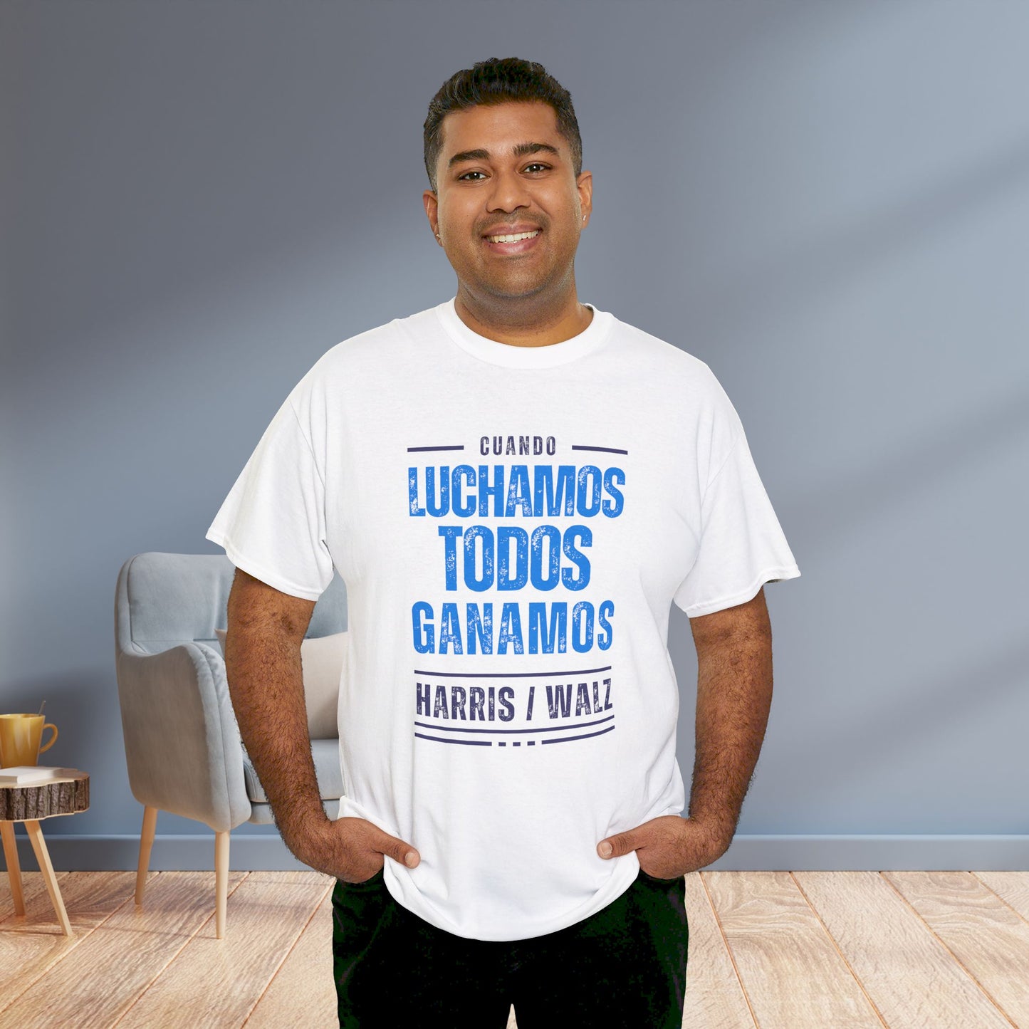 Cuando Luchamos Todos Ganamos Shirt- When We Fight We Win Tee in Spanish-  Latinx for Harris Democrat Presidential Election T-Shirt