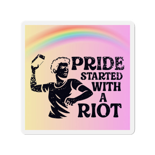 Stonewall Protest LGBTQ Political Magnet for Fridge Gay Pride Merch LGBT Car Magnetic Sign Lesbian Bisexual Transexual Queer Political Decal