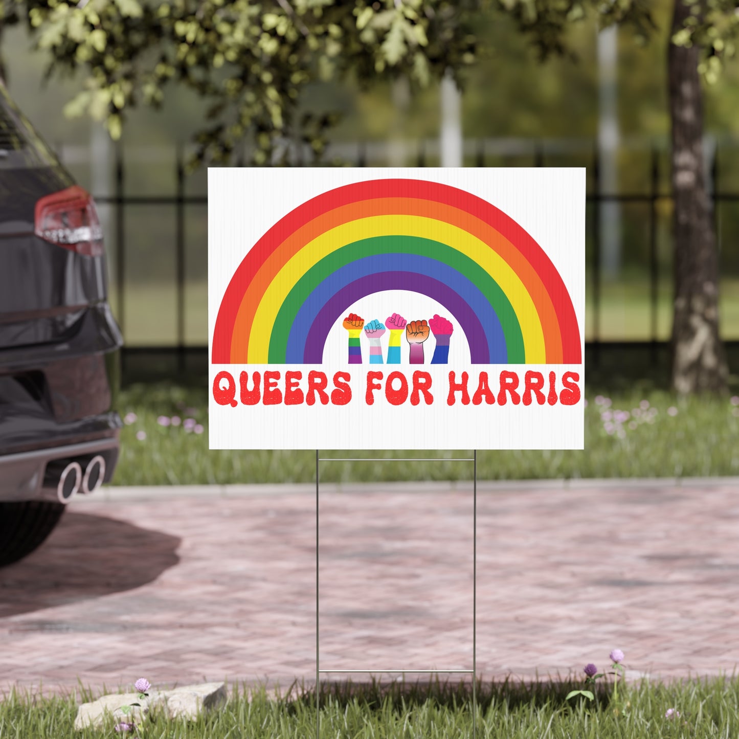 Queers For Harris Sign - Kamala Harris Yard Sign - Patriotic Election Political Decor