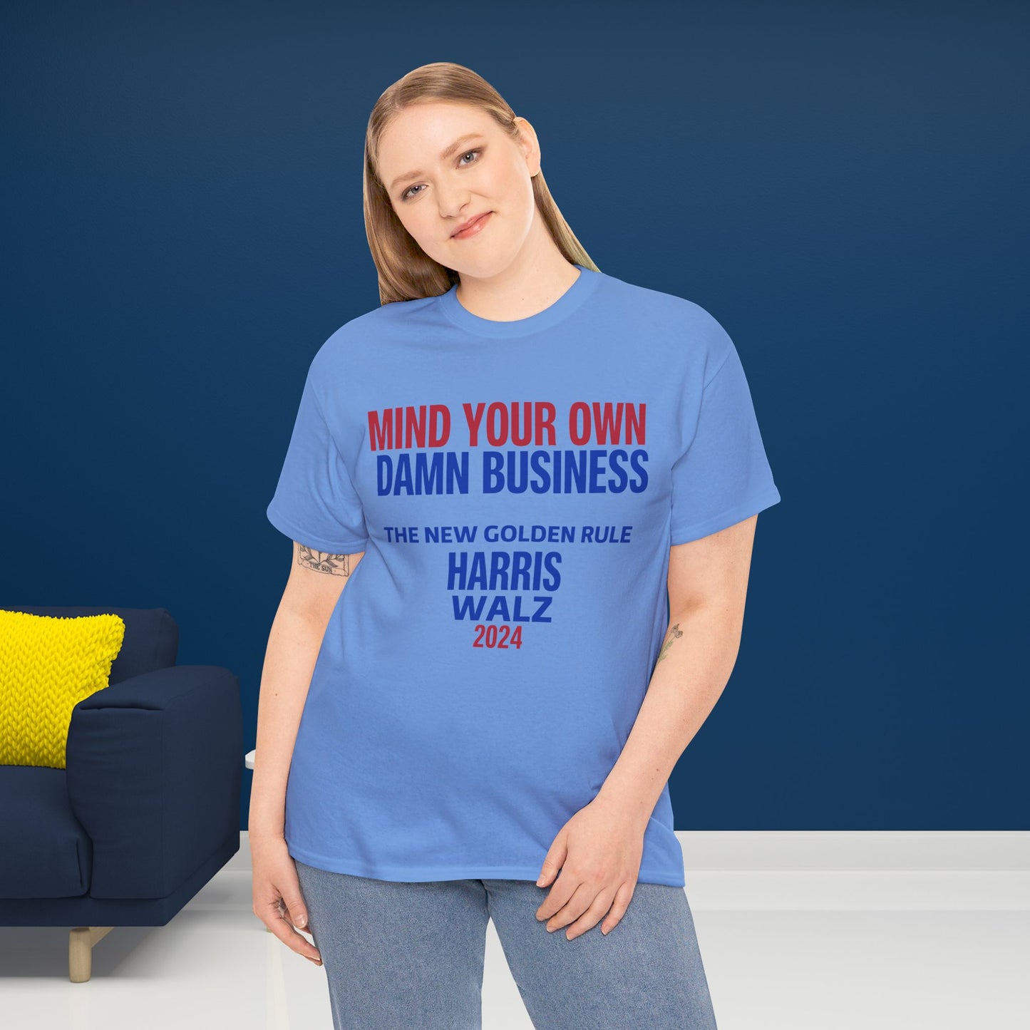 Mind Your Own Damn Business Shirt- Harris Walsh Tee-  Democrat Presidential Election T-Shirt