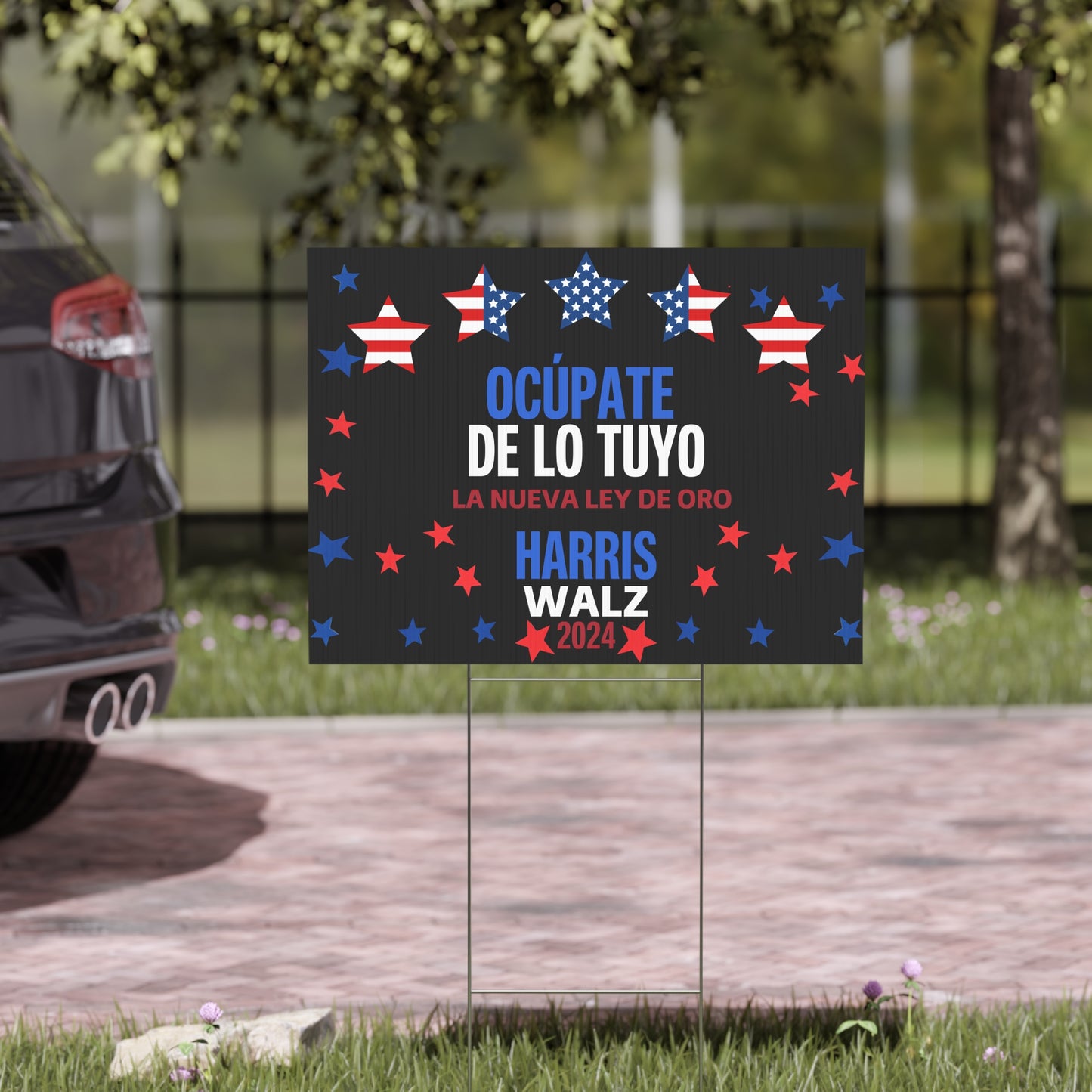 Ocúpate De Lo Tuyo Yard Sign - Harris/Walz 2024 Sign in Spanish - Patriotic Election Political Decor