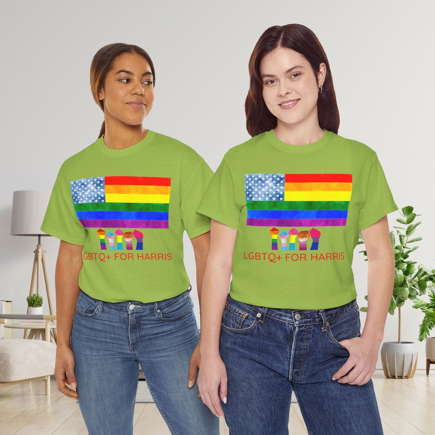 LGBTQ+ for Harris Shirt- Queer for Harris Tee-  Democrat Presidential Election T-Shirt