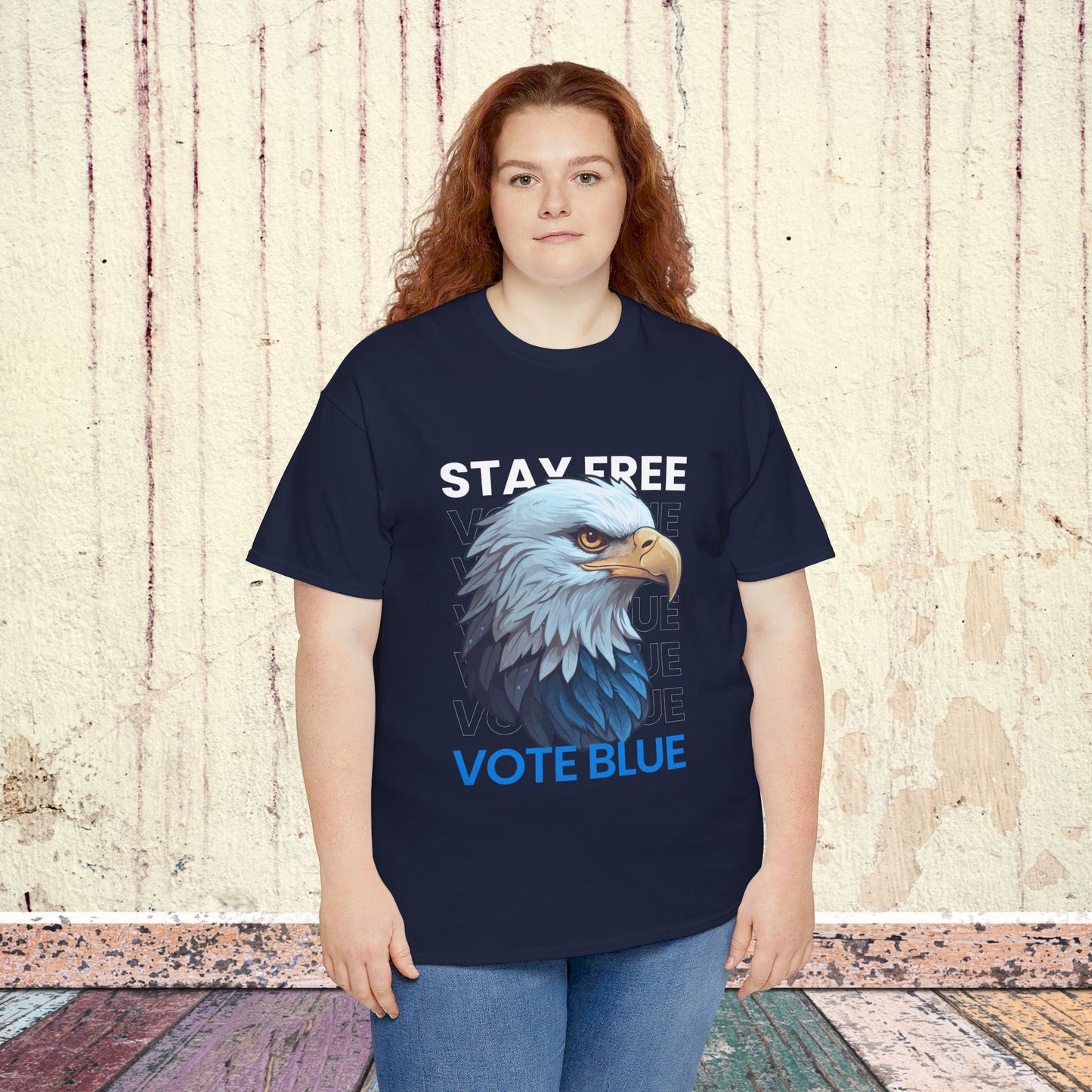 Stay Free Vote Blue Shirt- Freedom Tee-  Democrat Presidential Election T-Shirt