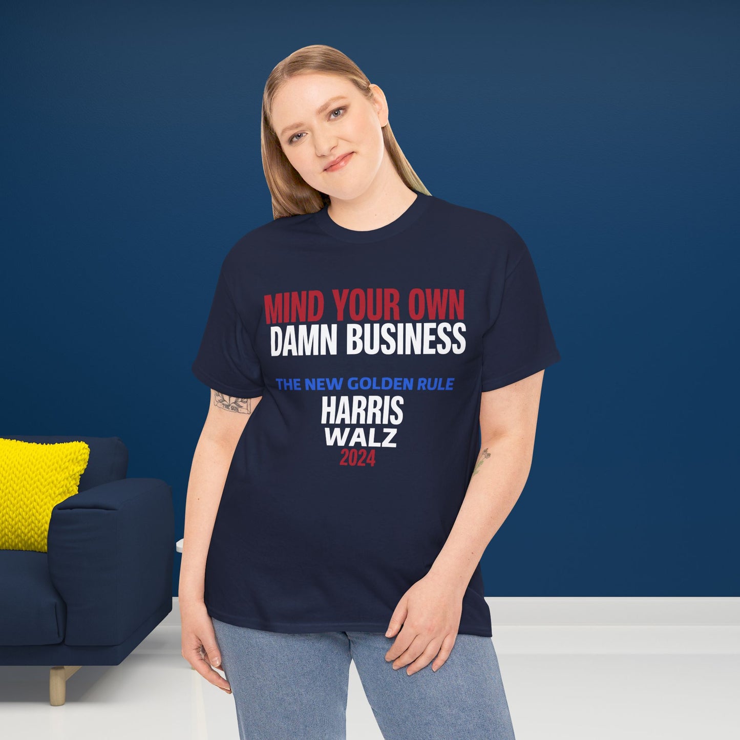 Mind Your Own Damn Business Shirt- Harris Walsh Tee-  Democrat Presidential Election T-Shirt